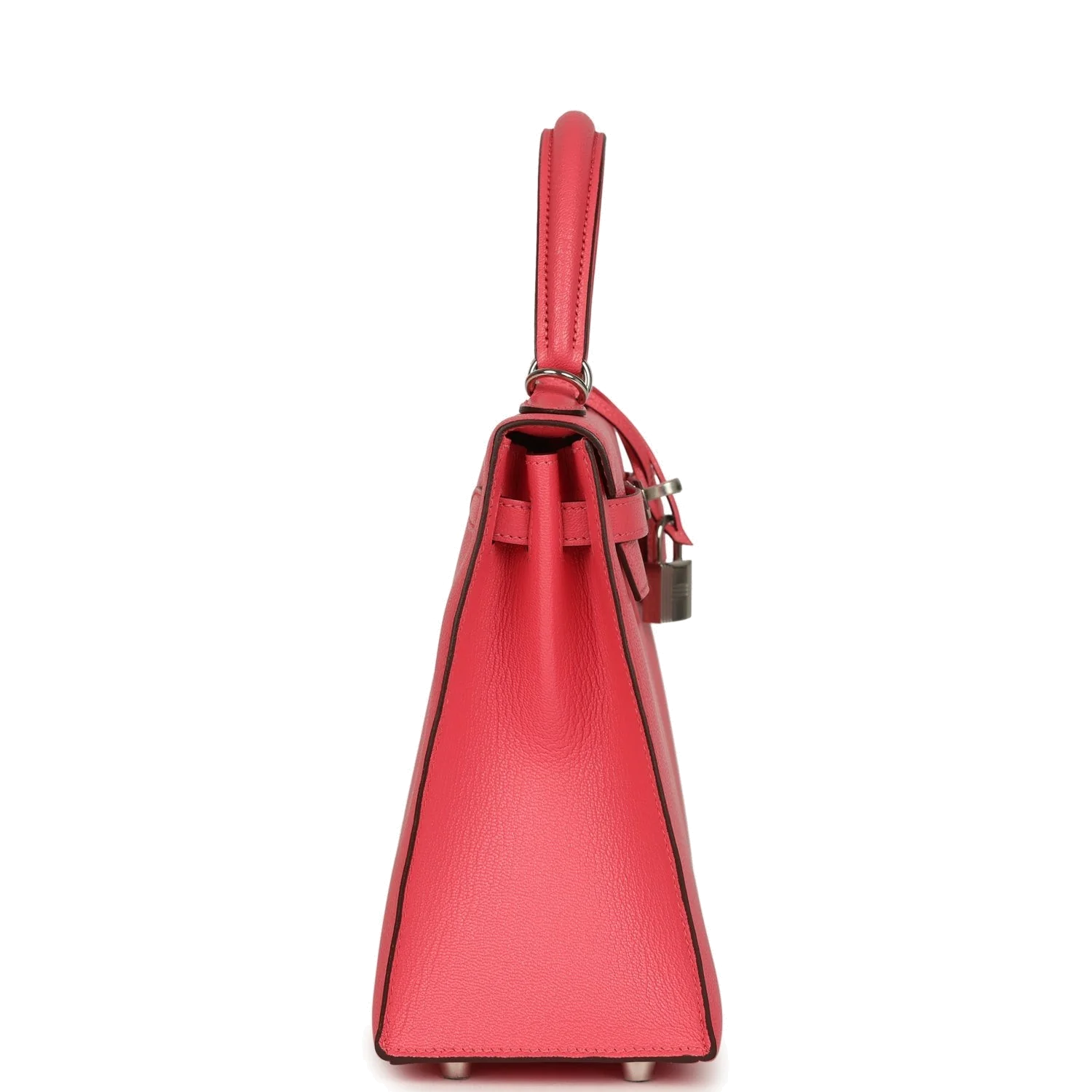 Hermes Kelly Sellier 25 Rose Lipstick Chevre Mysore Palladium Hardware — фото 4