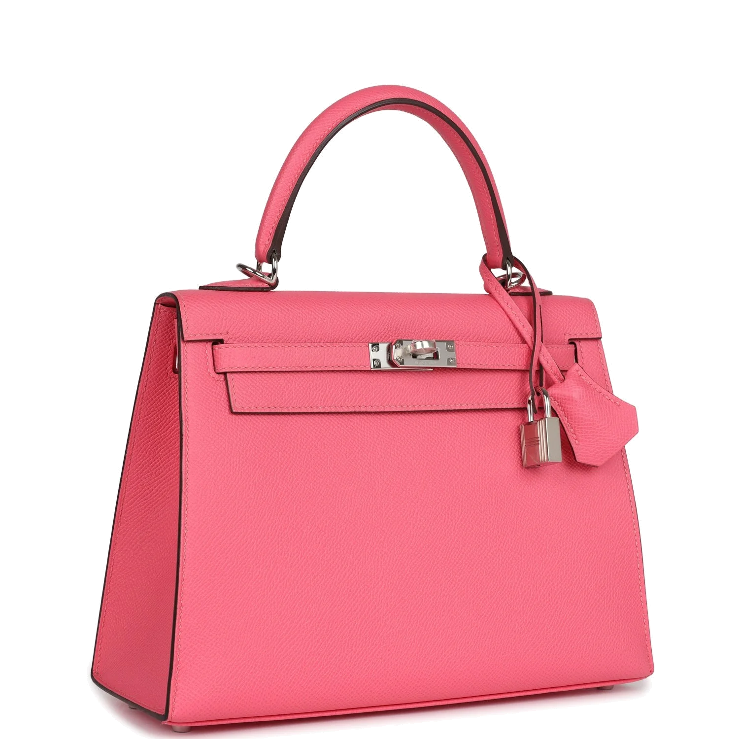Hermes Kelly Sellier 25 Rose Azalee Epsom Palladium Hardware — фото 3