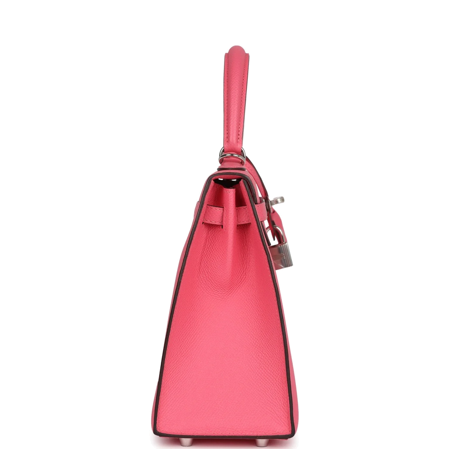 Hermes Kelly Sellier 25 Rose Azalee Epsom Palladium Hardware — фото 4