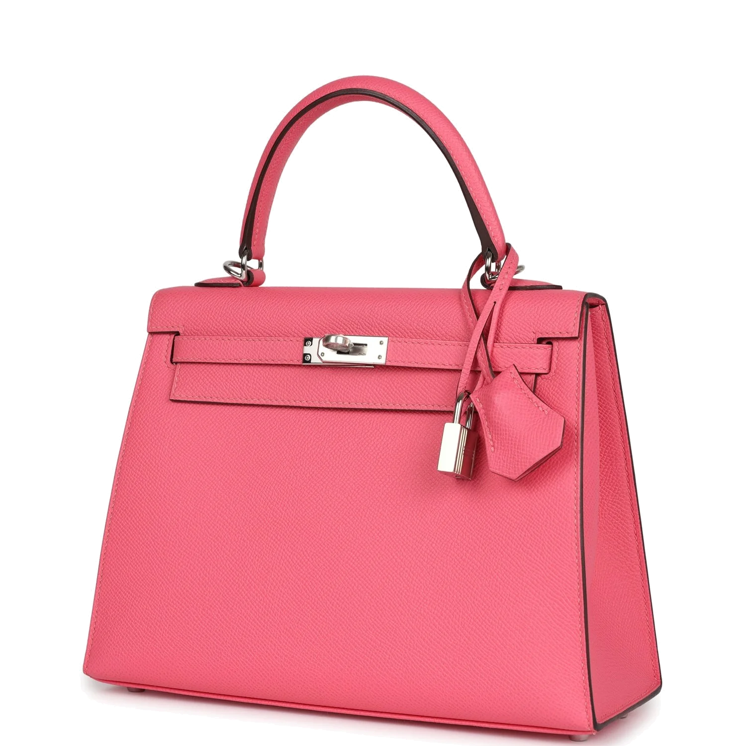 Hermes Kelly Sellier 25 Rose Azalee Epsom Palladium Hardware — фото 6