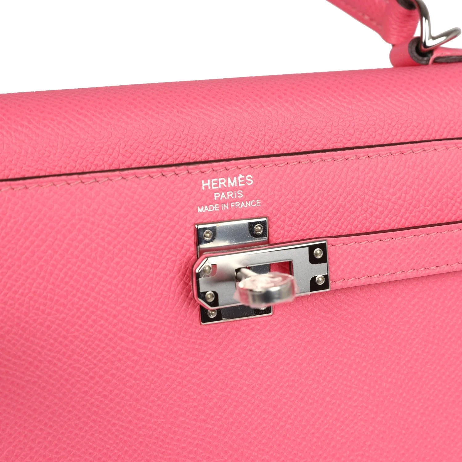 Hermes Kelly Sellier 25 Rose Azalee Epsom Palladium Hardware — фото 8