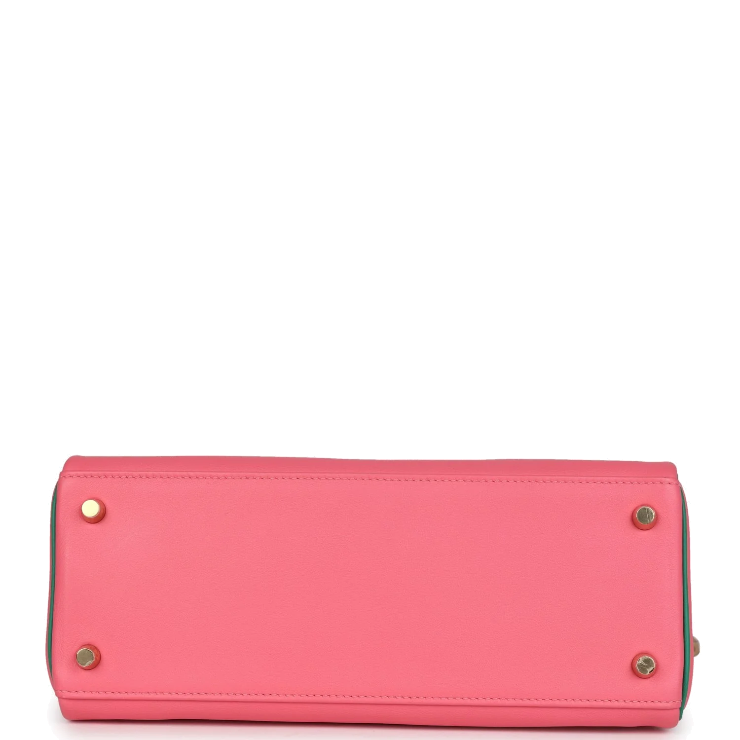 Hermes Special Order (HSS) Kelly Retourne 28 Rose Azalee and Vert Vertigo Swift Gold Hardware — фото 7