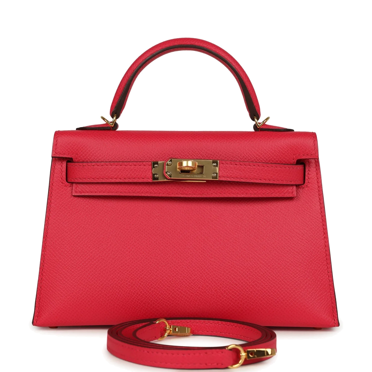 Hermes Kelly Sellier 20 Rose Extreme Epsom Gold Hardware