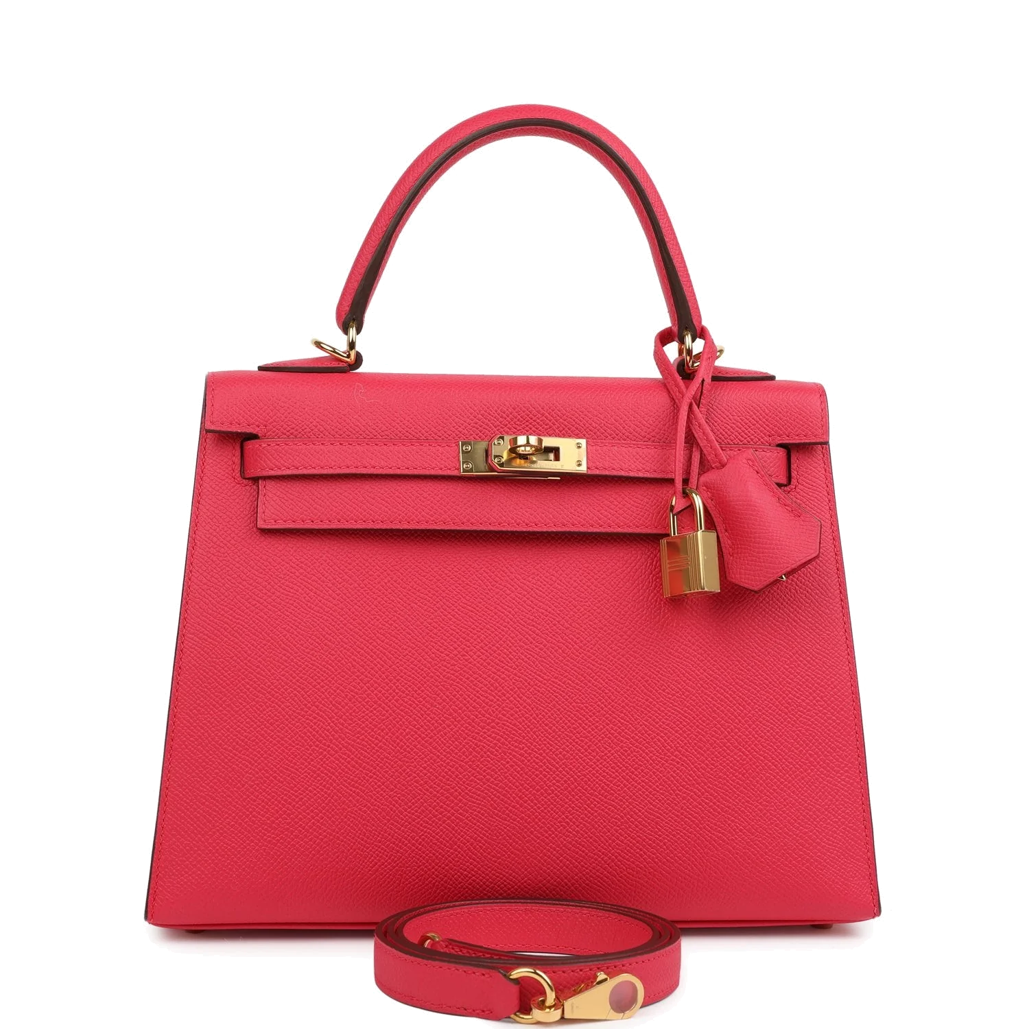 Hermes Kelly Sellier 25 Rose Extreme Epsom Gold Hardware
