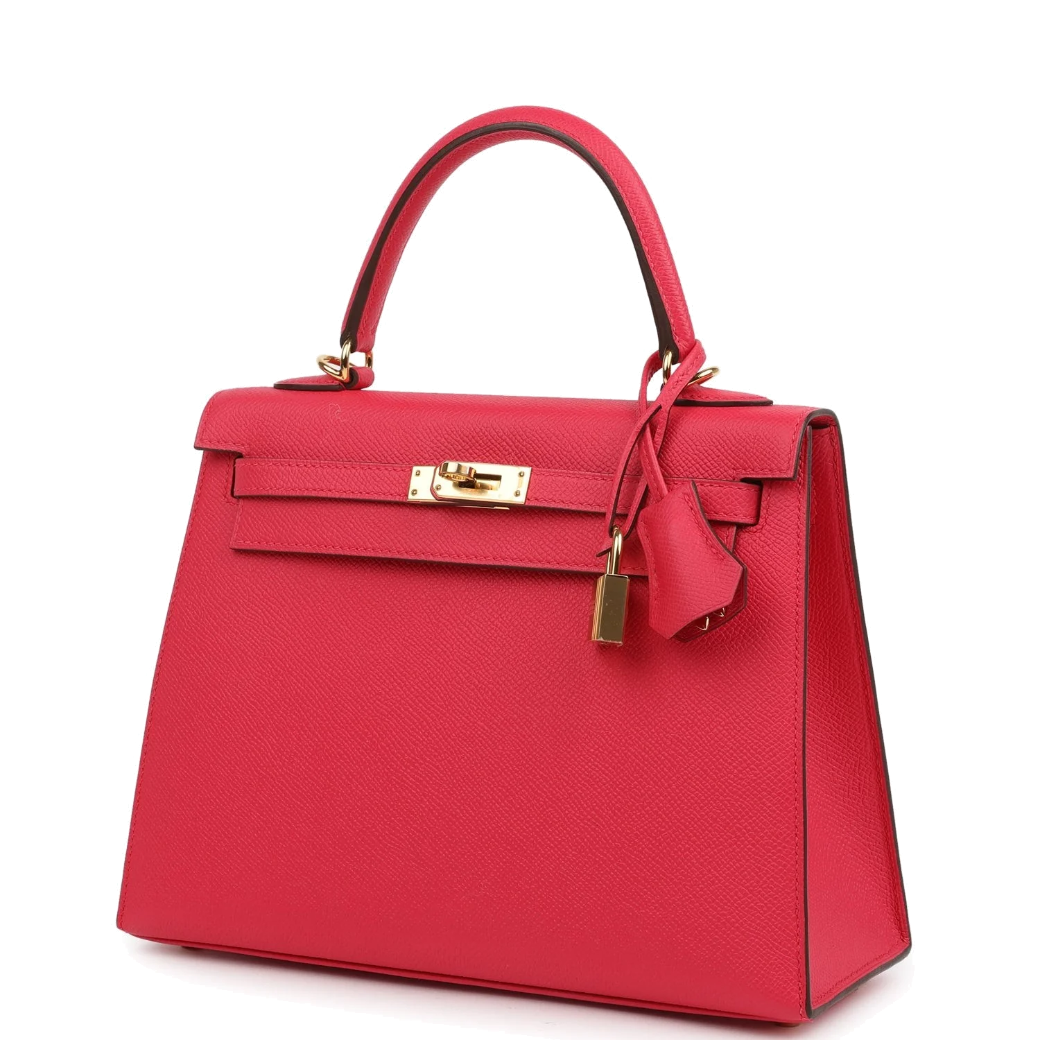 Hermes Kelly Sellier 25 Rose Extreme Epsom Gold Hardware — фото 6