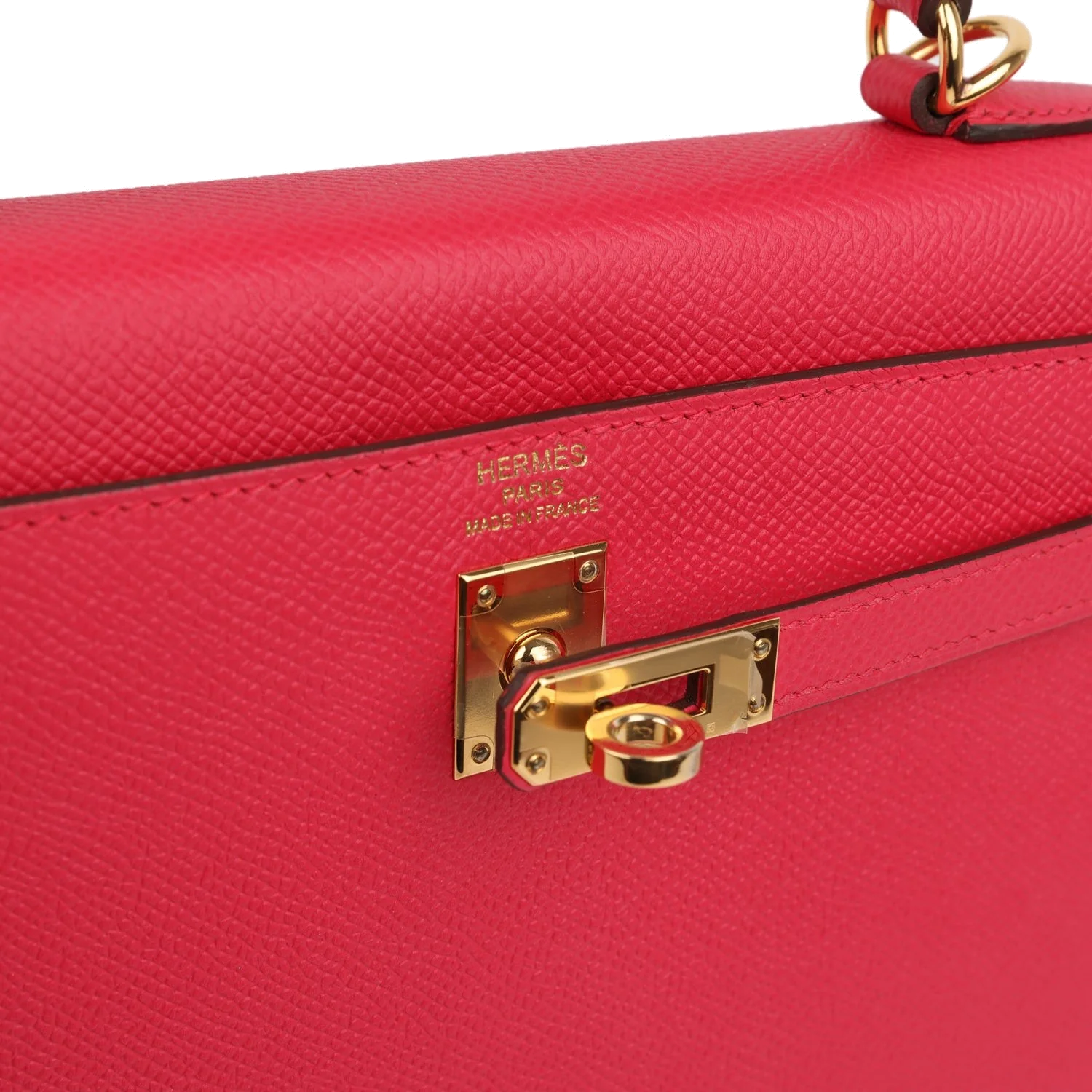 Hermes Kelly Sellier 25 Rose Extreme Epsom Gold Hardware — фото 8