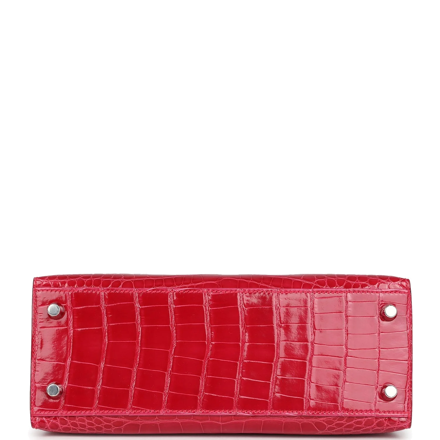 Hermes Kelly Sellier 25 Rose Extreme Shiny Alligator Palladium Hardware — фото 7