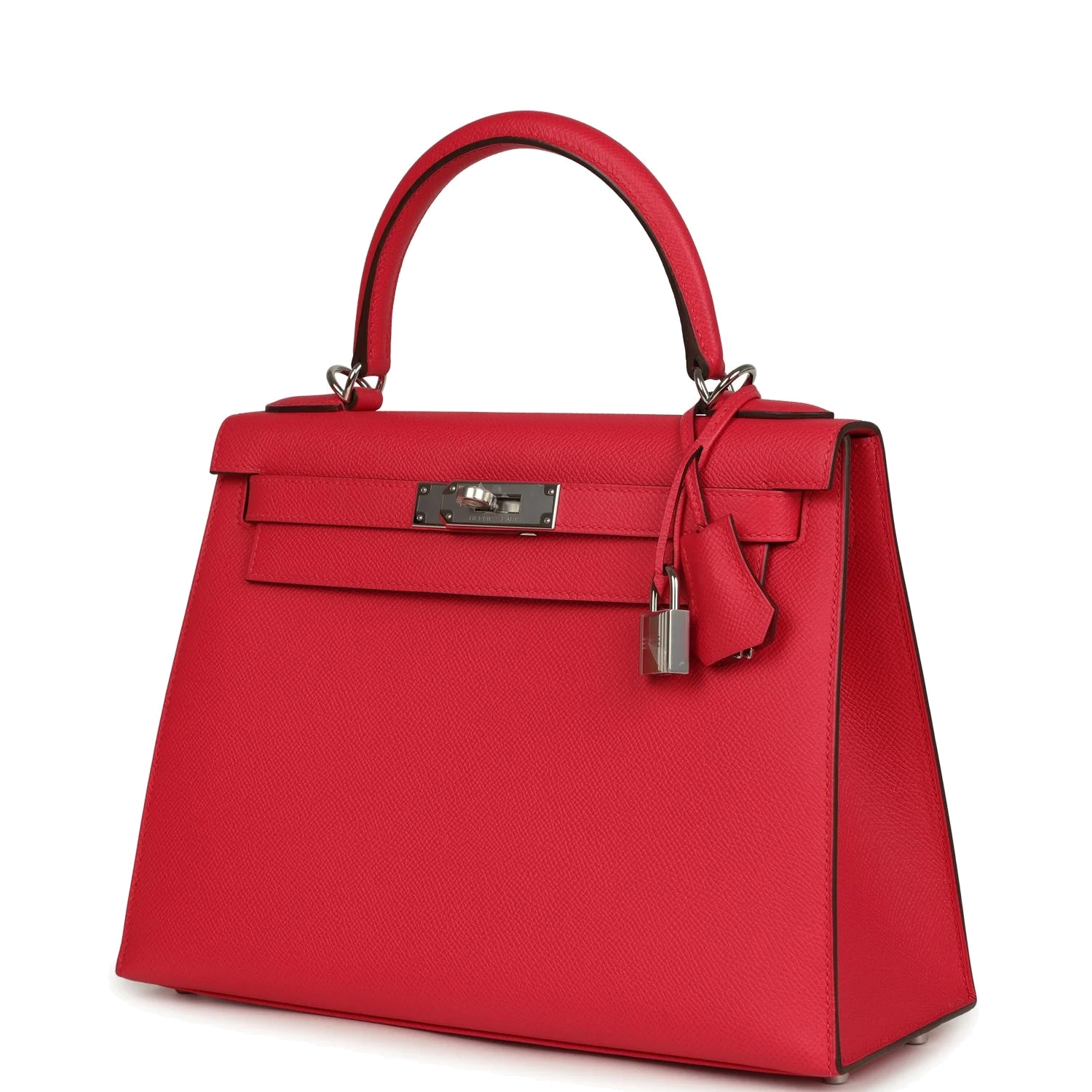 Hermes Kelly Sellier 28 Rose Extreme Epsom Palladium Hardware — фото 6