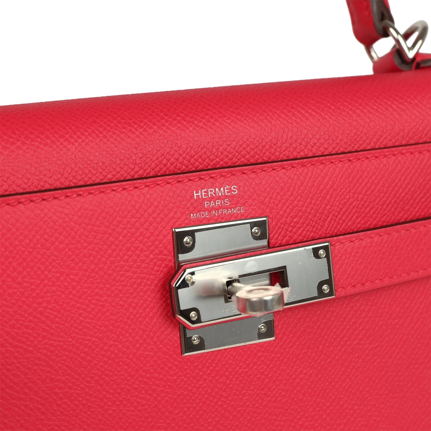 Hermes Kelly Sellier 28 Rose Extreme Epsom Palladium Hardware — фото 8