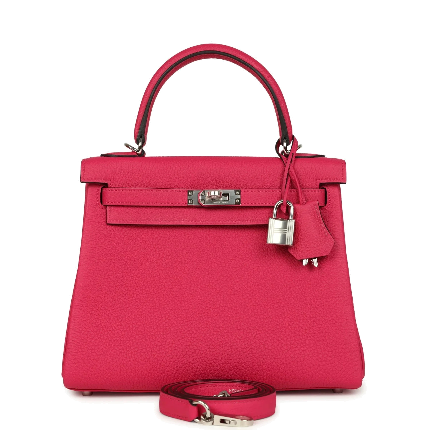 Hermes Kelly Retourne 25 Rose Mexico Togo Palladium Hardware
