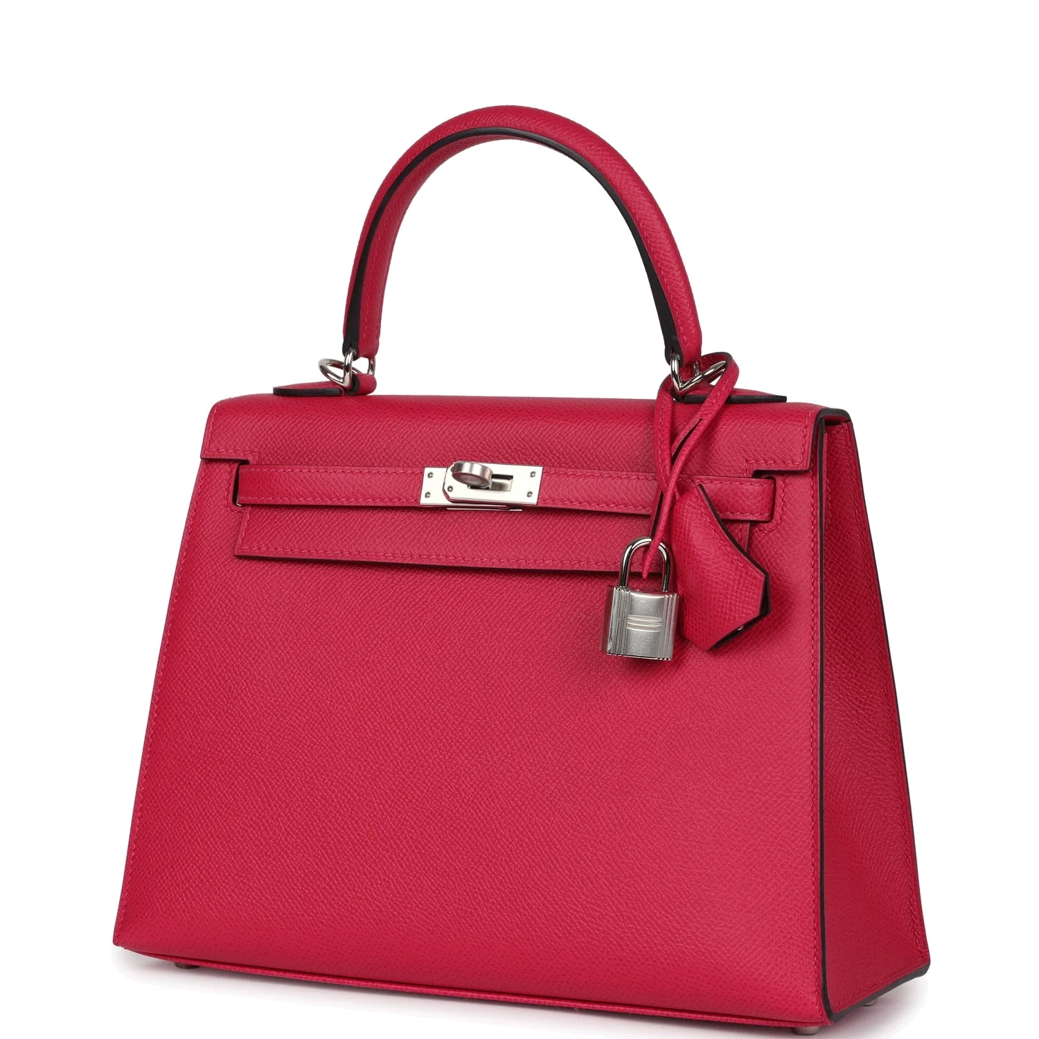 Hermes Kelly Sellier 25 Framboise Verso Epsom Palladium Hardware — фото 6