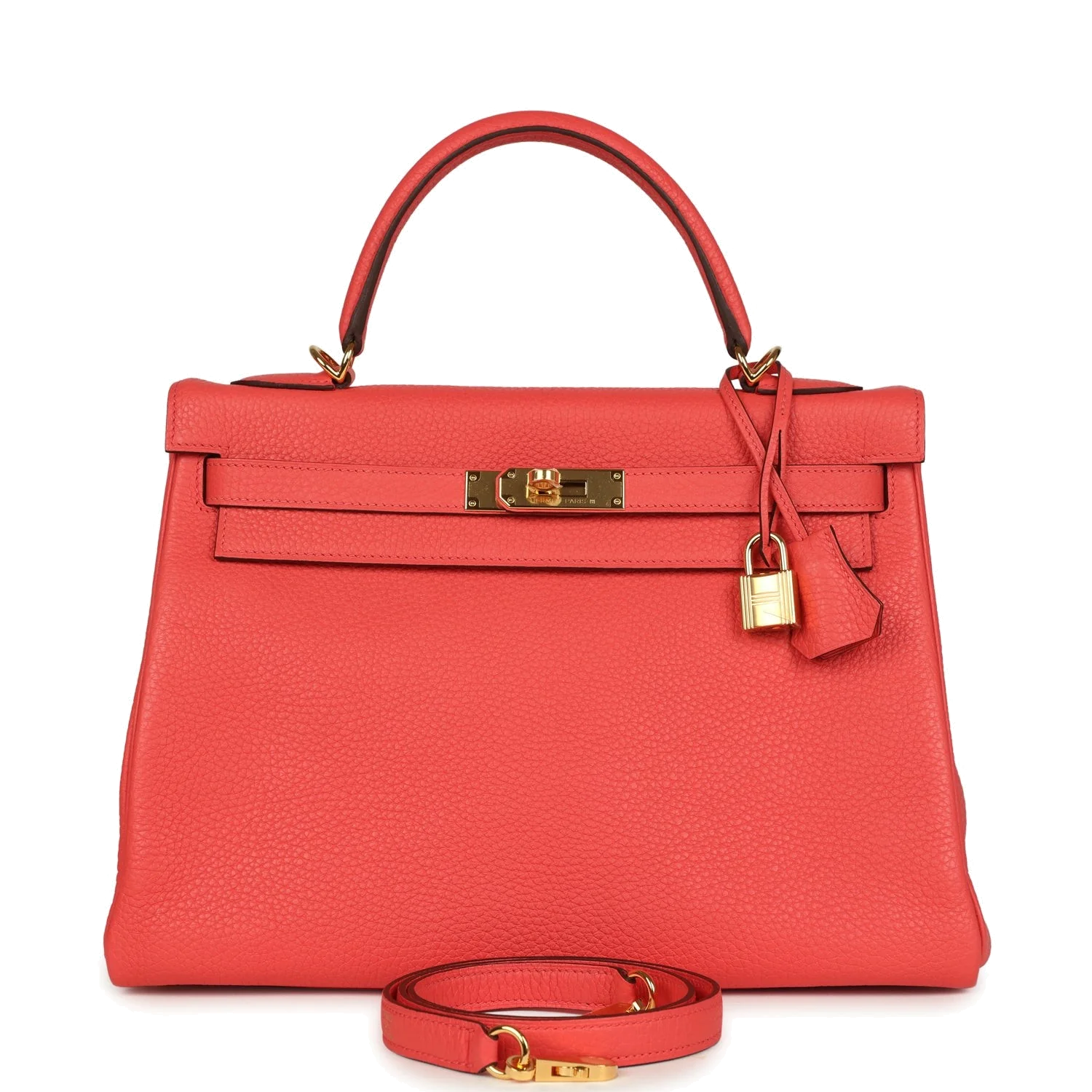 Hermes Kelly Retourne 32 Rose Jaipur Clemence Gold Hardware — фото 2