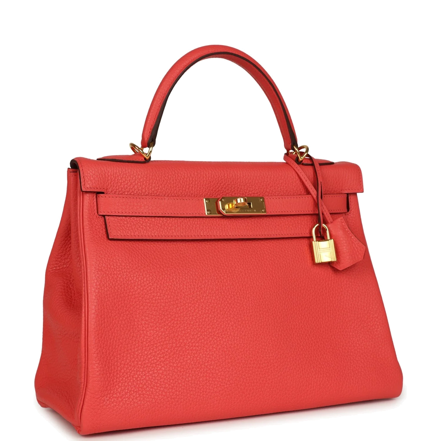 Hermes Kelly Retourne 32 Rose Jaipur Clemence Gold Hardware — фото 3