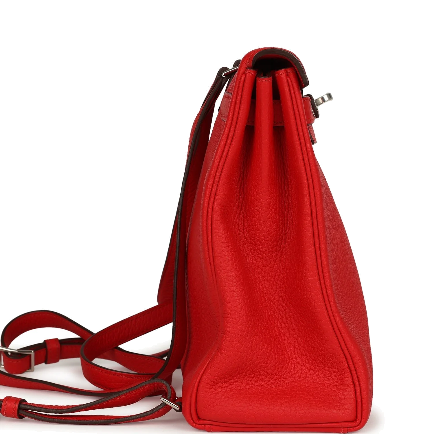 Hermes Kelly Ado II Backpack Rouge De Coeur Clemence Palladium Hardware — фото 4