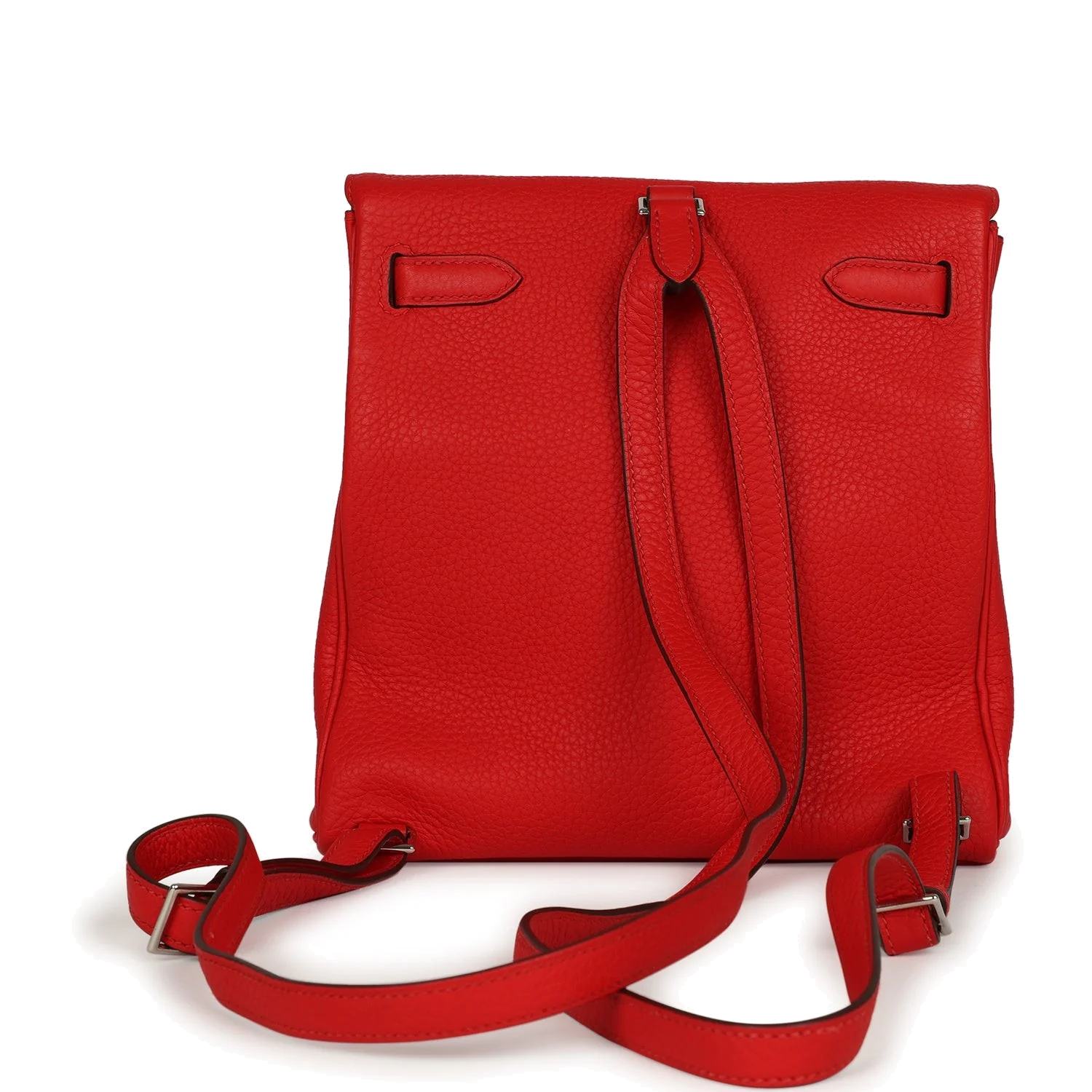 Hermes Kelly Ado II Backpack Rouge De Coeur Clemence Palladium Hardware — фото 5
