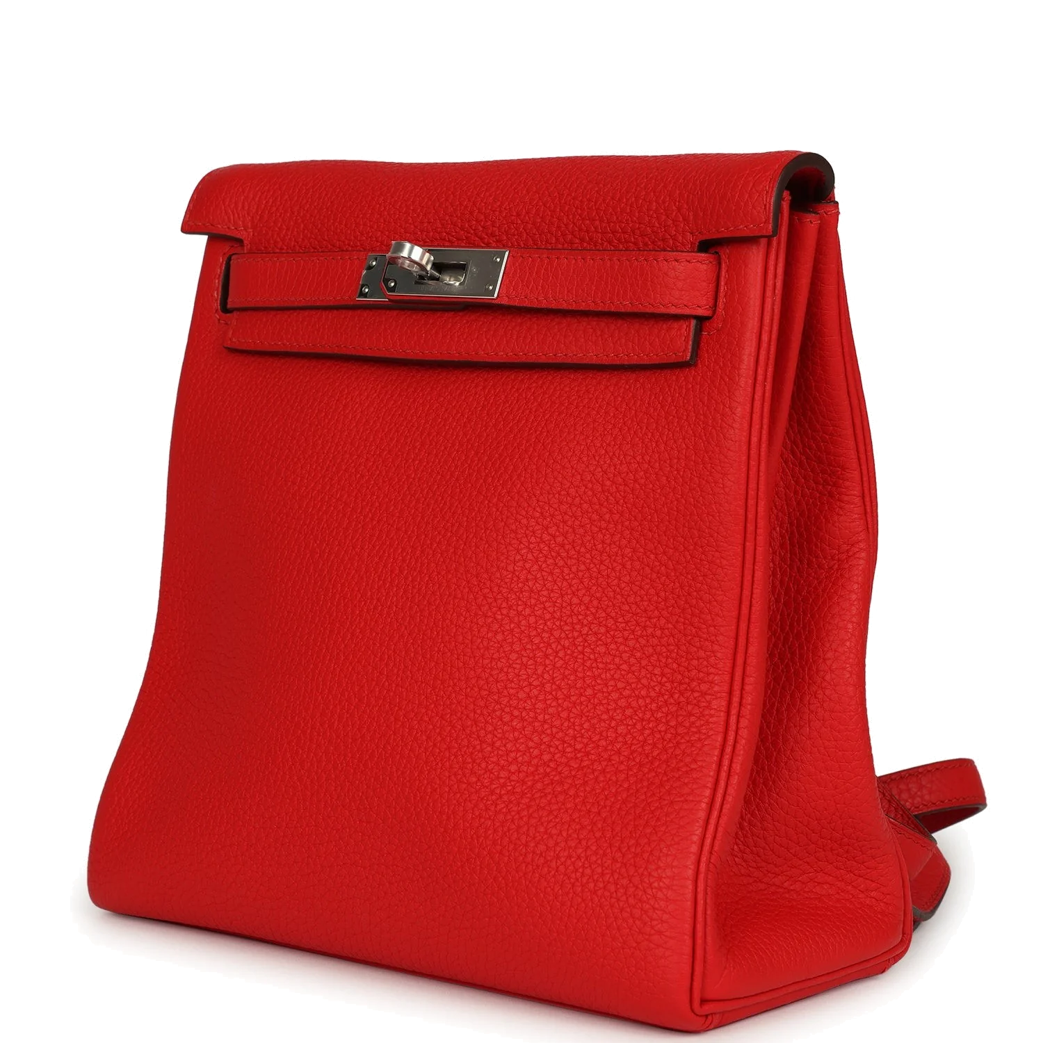 Hermes Kelly Ado II Backpack Rouge De Coeur Clemence Palladium Hardware — фото 6
