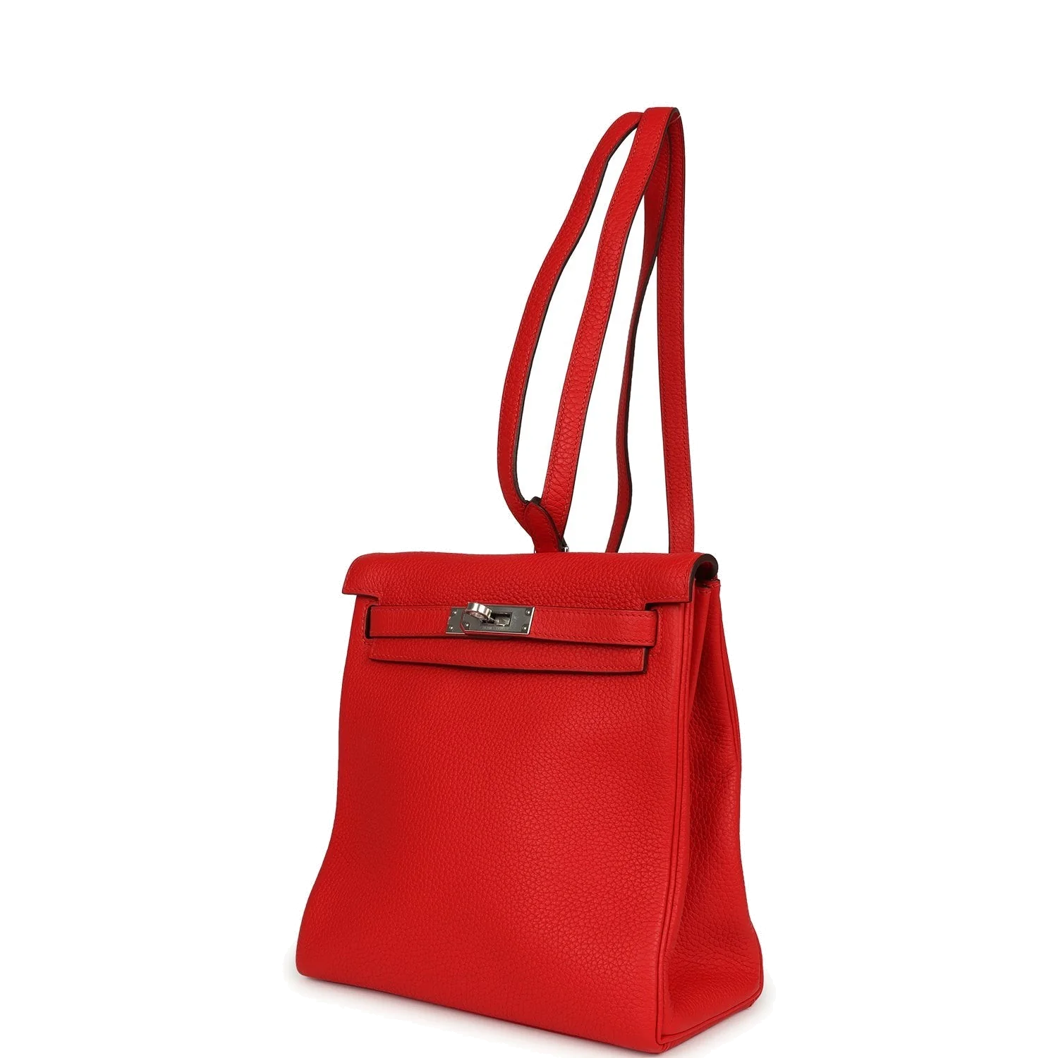 Hermes Kelly Ado II Backpack Rouge De Coeur Clemence Palladium Hardware — фото 8