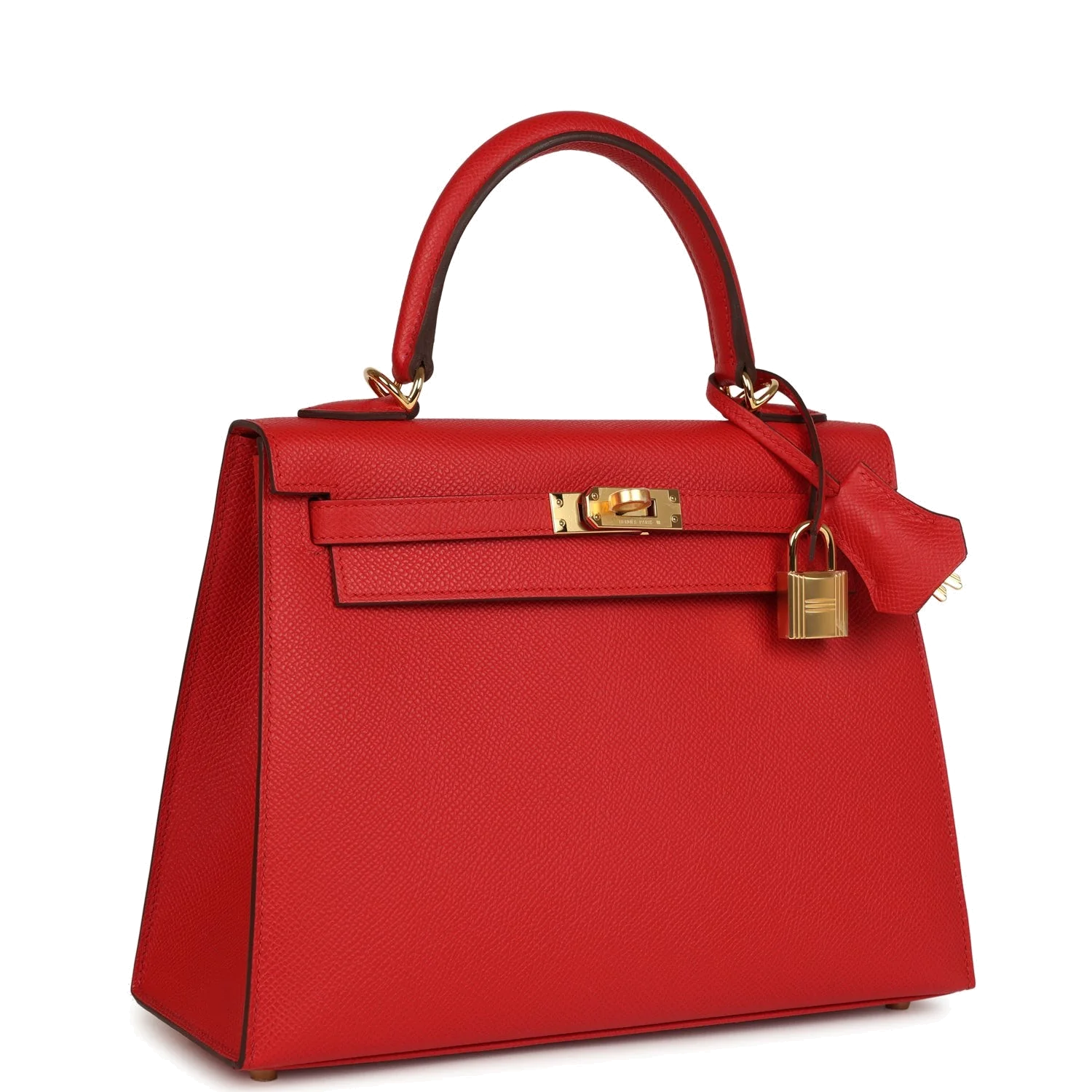 Hermes Kelly Sellier 25 Rouge Radieux Epsom Gold Hardware — фото 3