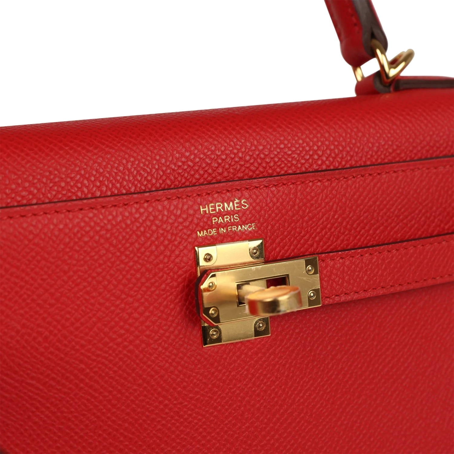 Hermes Kelly Sellier 25 Rouge Radieux Epsom Gold Hardware — фото 8
