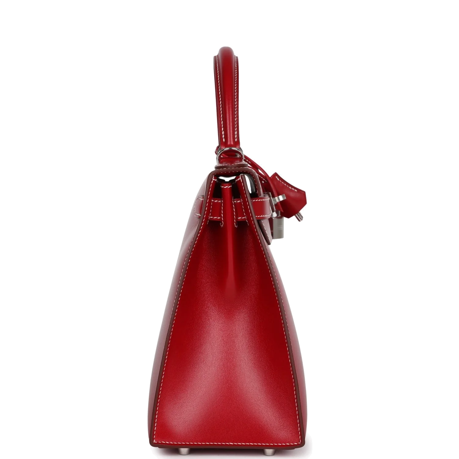 Hermes Kelly Sellier 28 Rouge Piment Box Palladium Hardware — фото 4