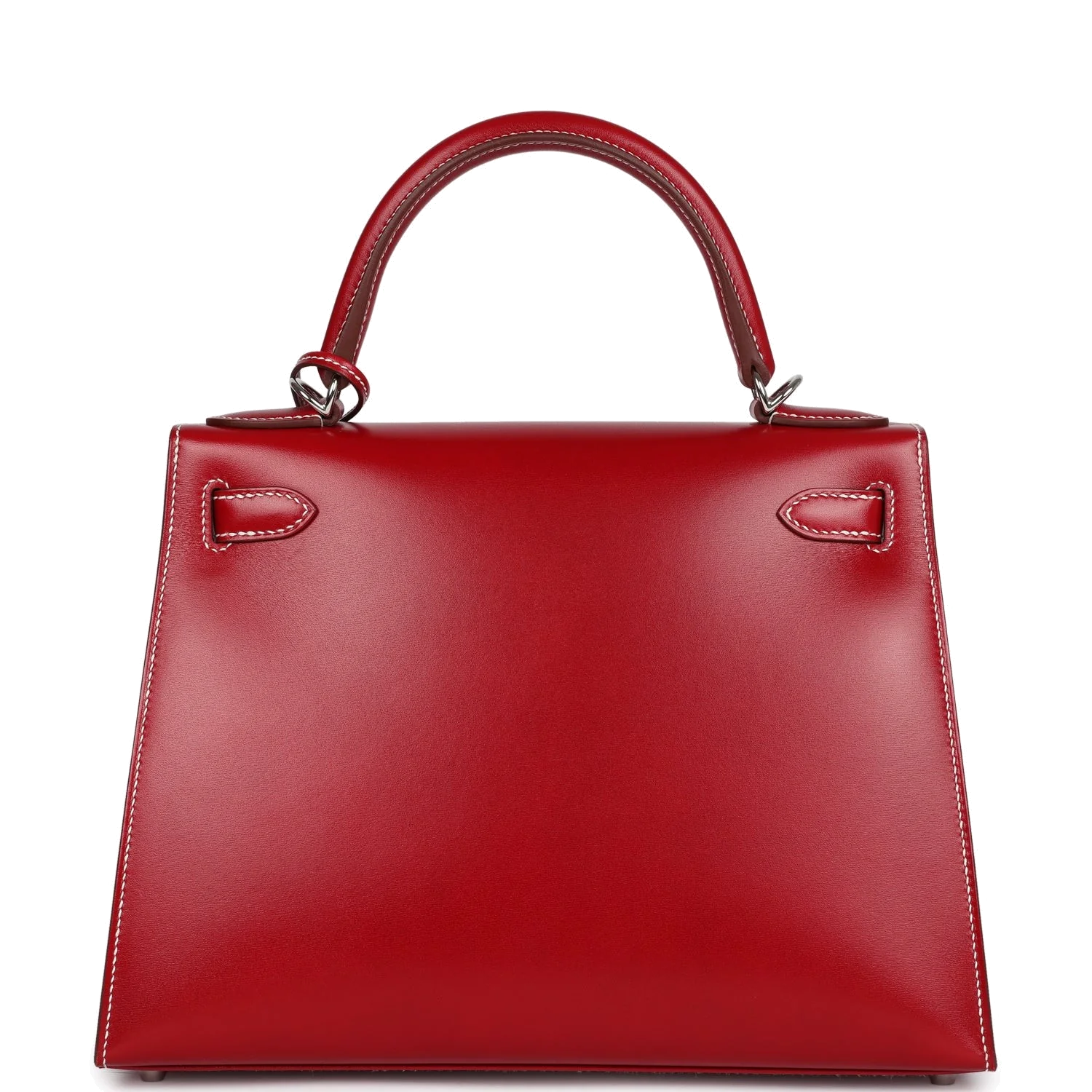 Hermes Kelly Sellier 28 Rouge Piment Box Palladium Hardware — фото 5