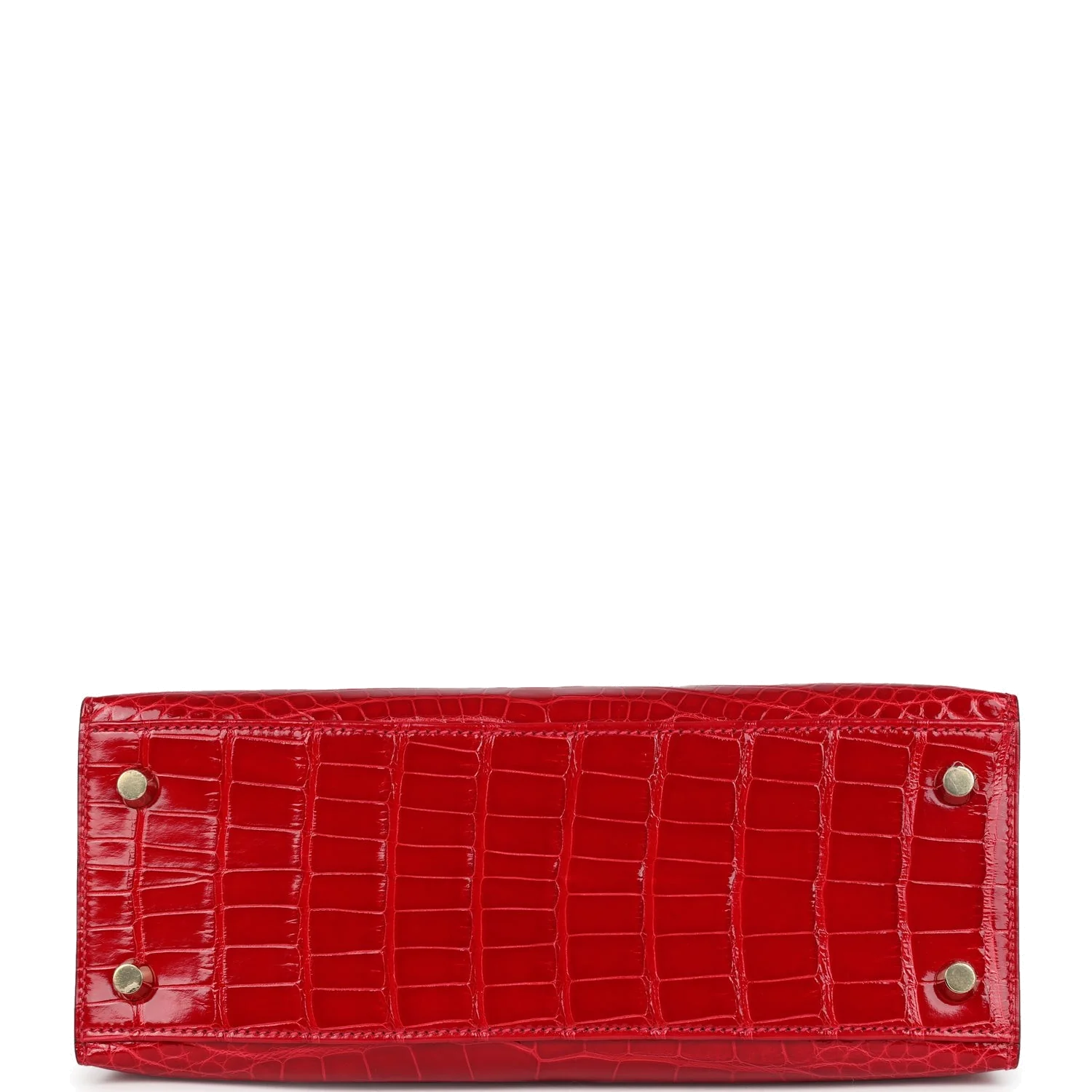 Hermes Kelly Sellier 25 Braise Shiny Alligator Mississippiensis Gold Hardware — фото 7