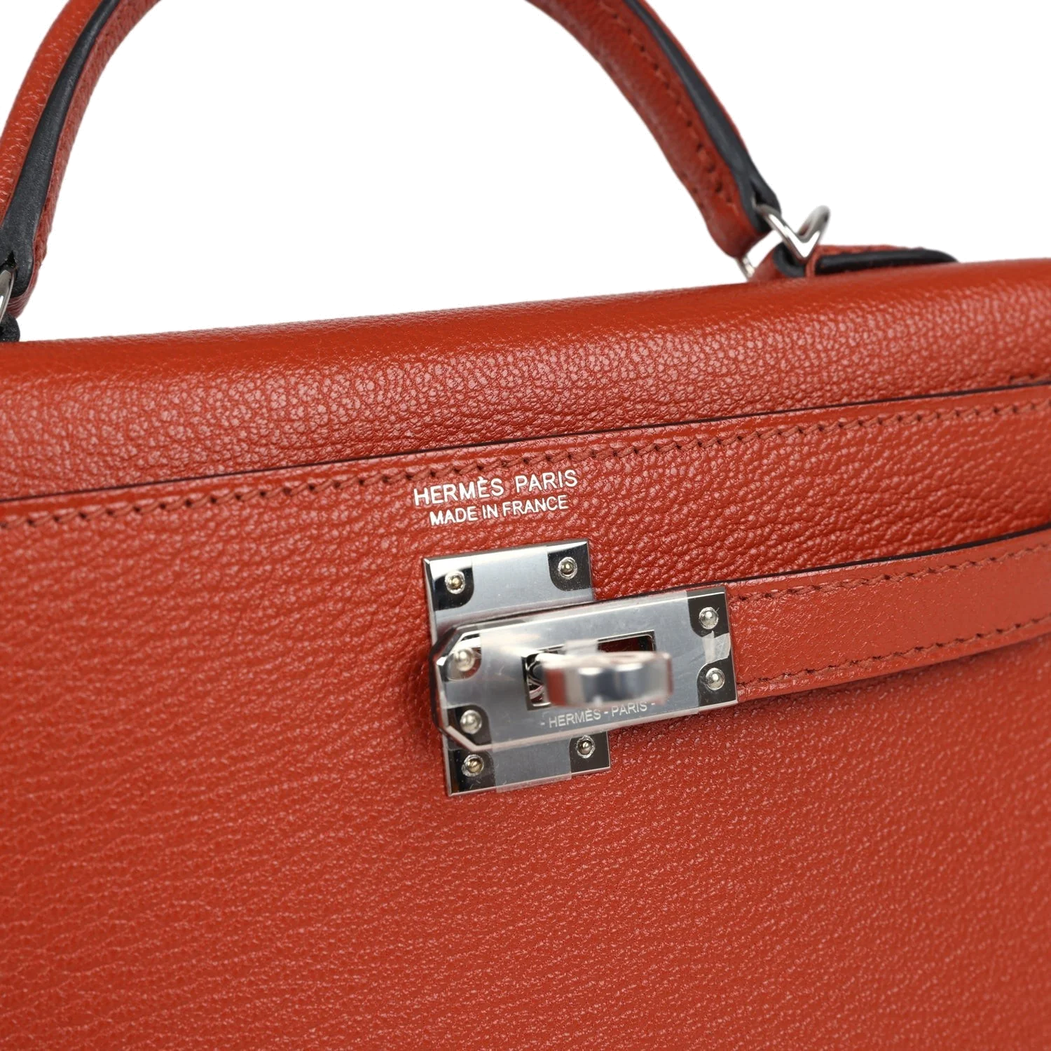 Hermes Kelly Sellier 20 Cuivre Chevre Mysore Palladium Hardware — фото 8
