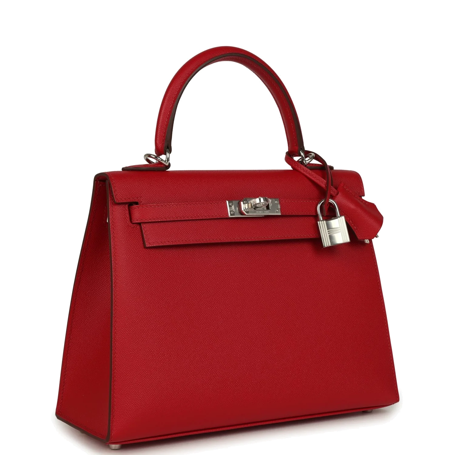 Hermes Kelly Sellier 25 Rouge Piment Verso Madame Palladium Hardware — фото 3