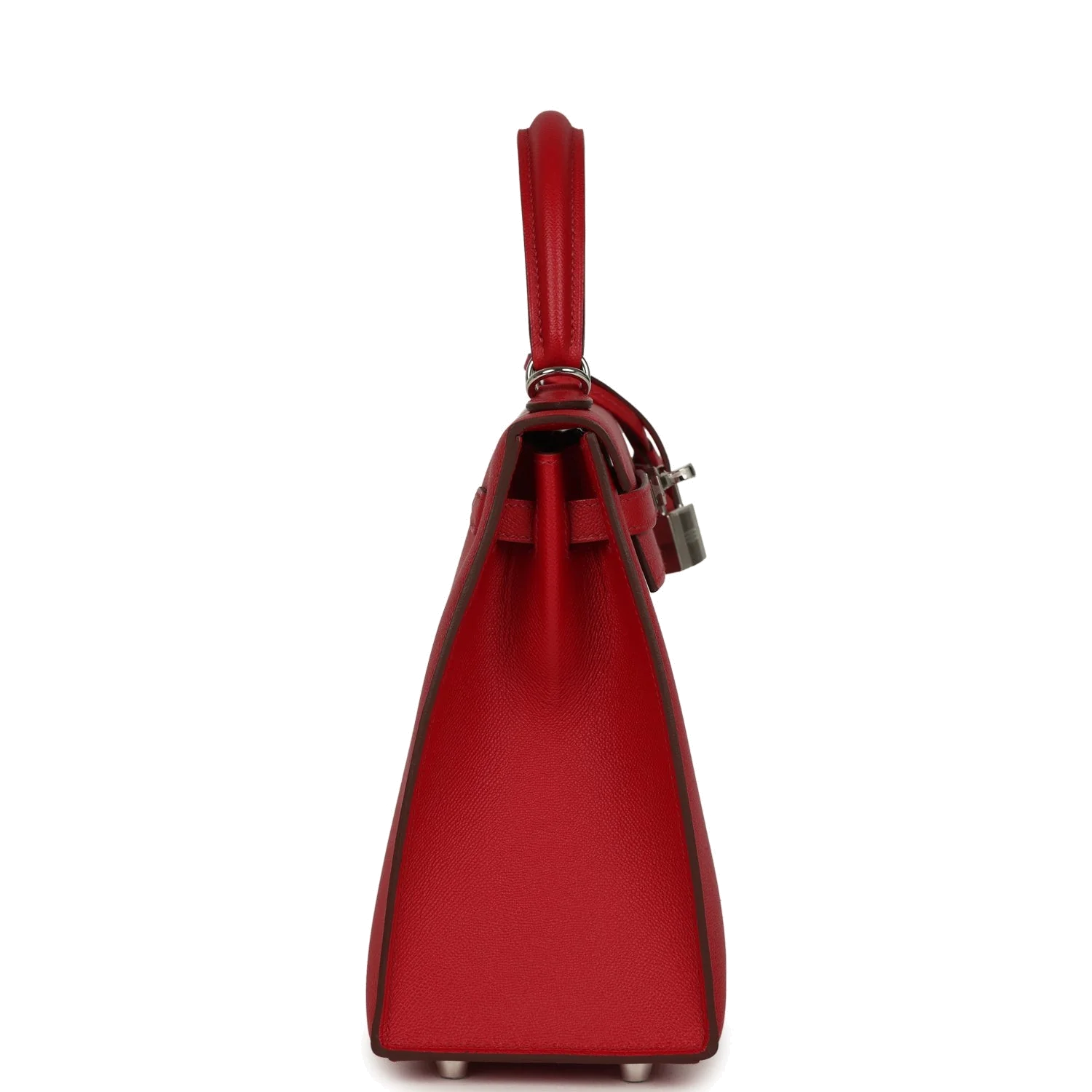 Hermes Kelly Sellier 25 Rouge Piment Verso Madame Palladium Hardware — фото 4