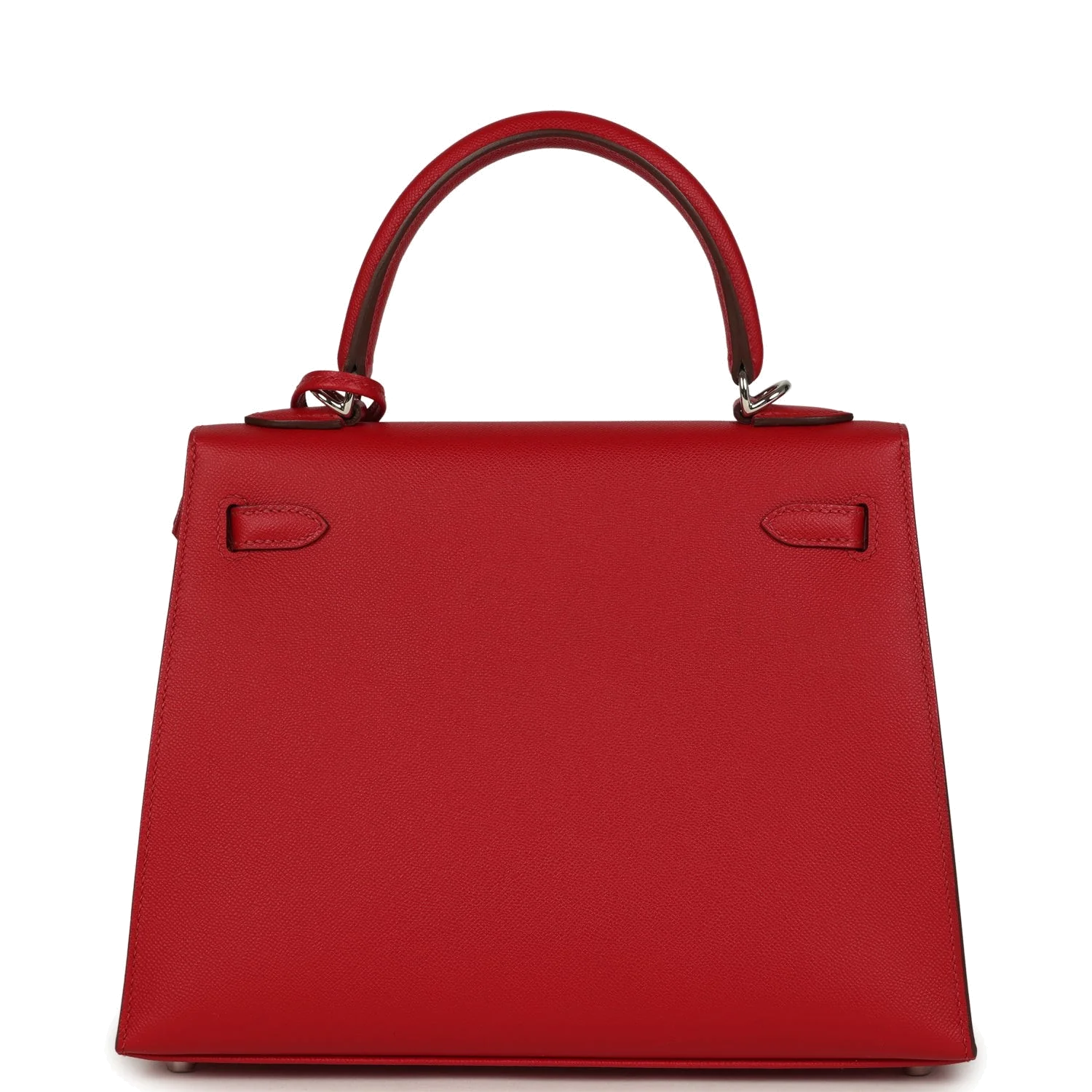 Hermes Kelly Sellier 25 Rouge Piment Verso Madame Palladium Hardware — фото 5