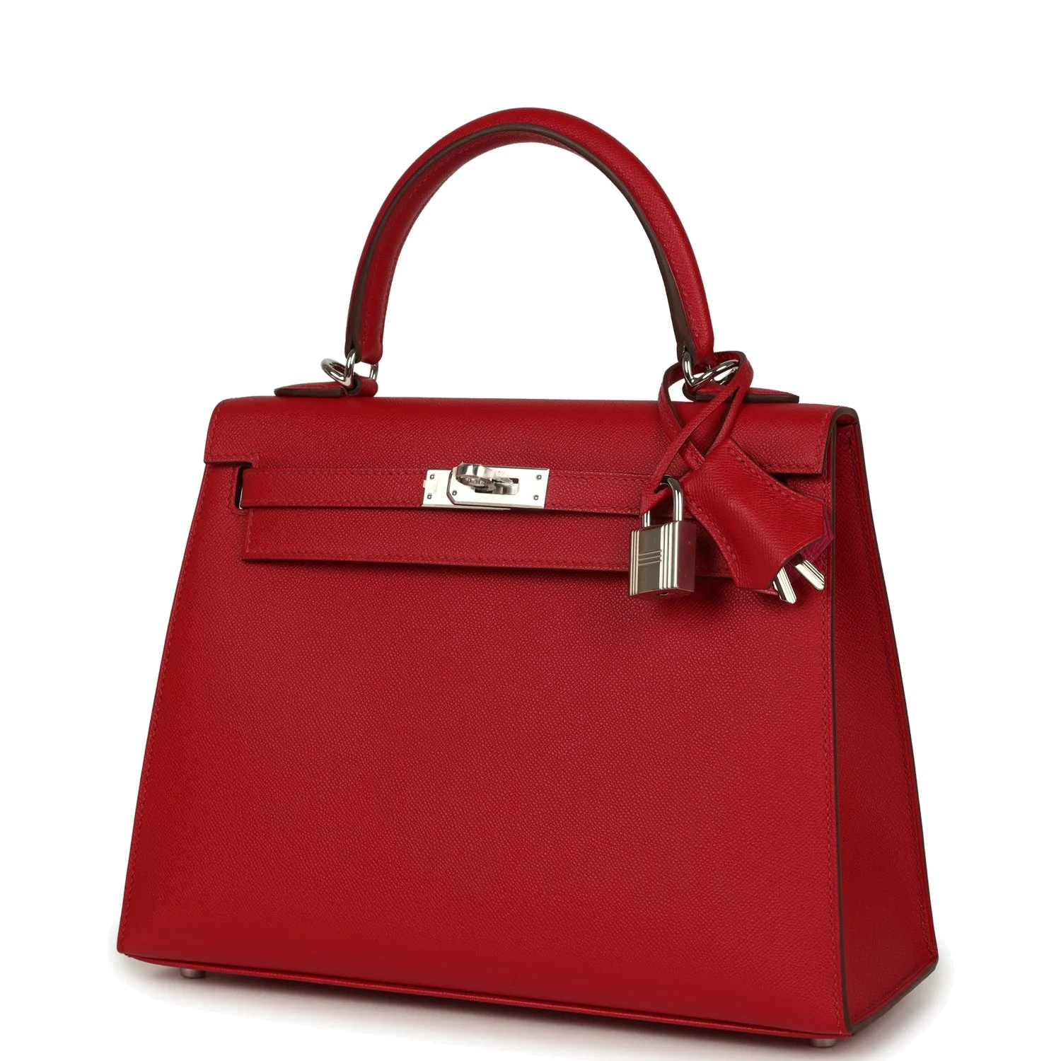 Hermes Kelly Sellier 25 Rouge Piment Verso Madame Palladium Hardware — фото 6