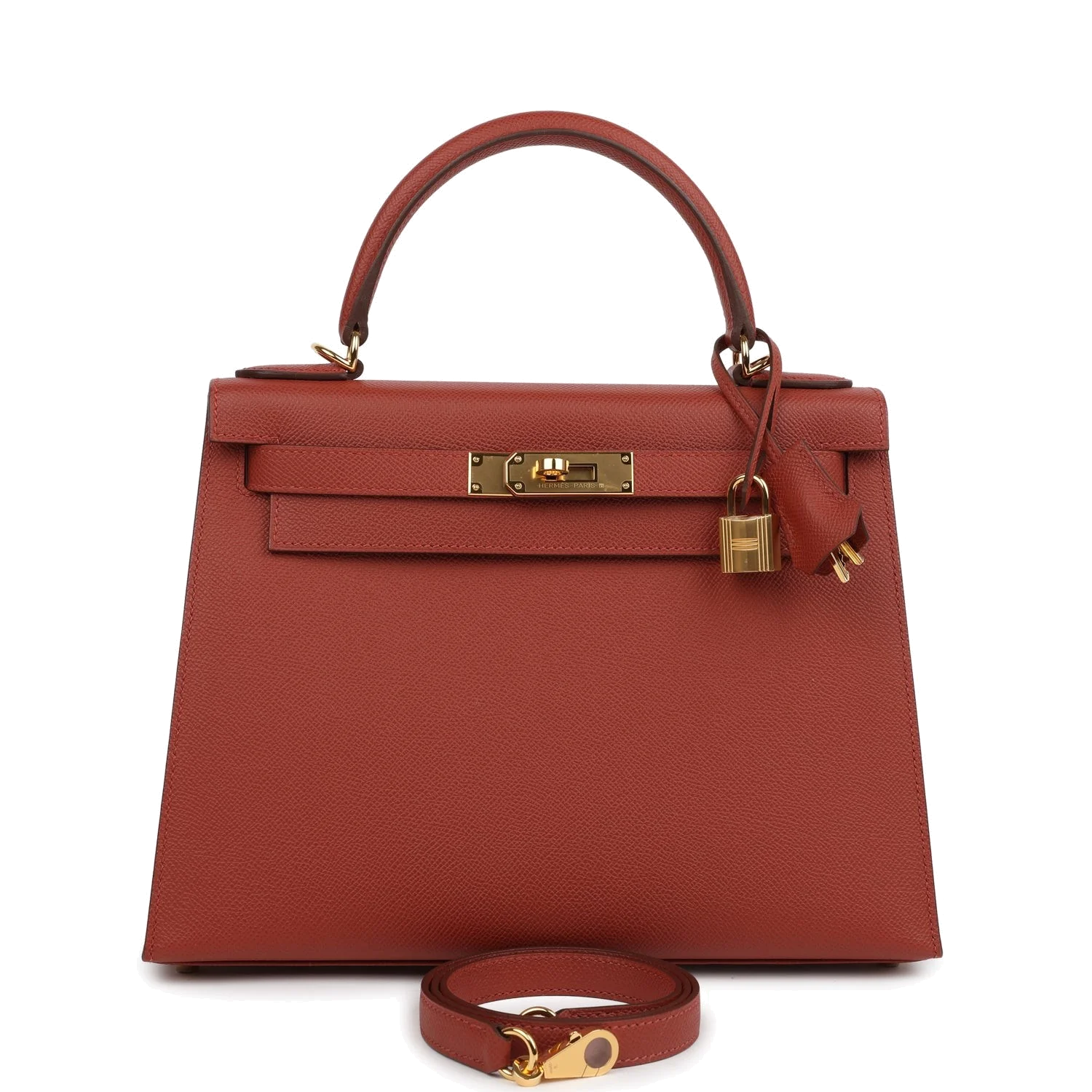 Hermes Kelly Sellier 28 Rouge Venitien Epsom Gold Hardware