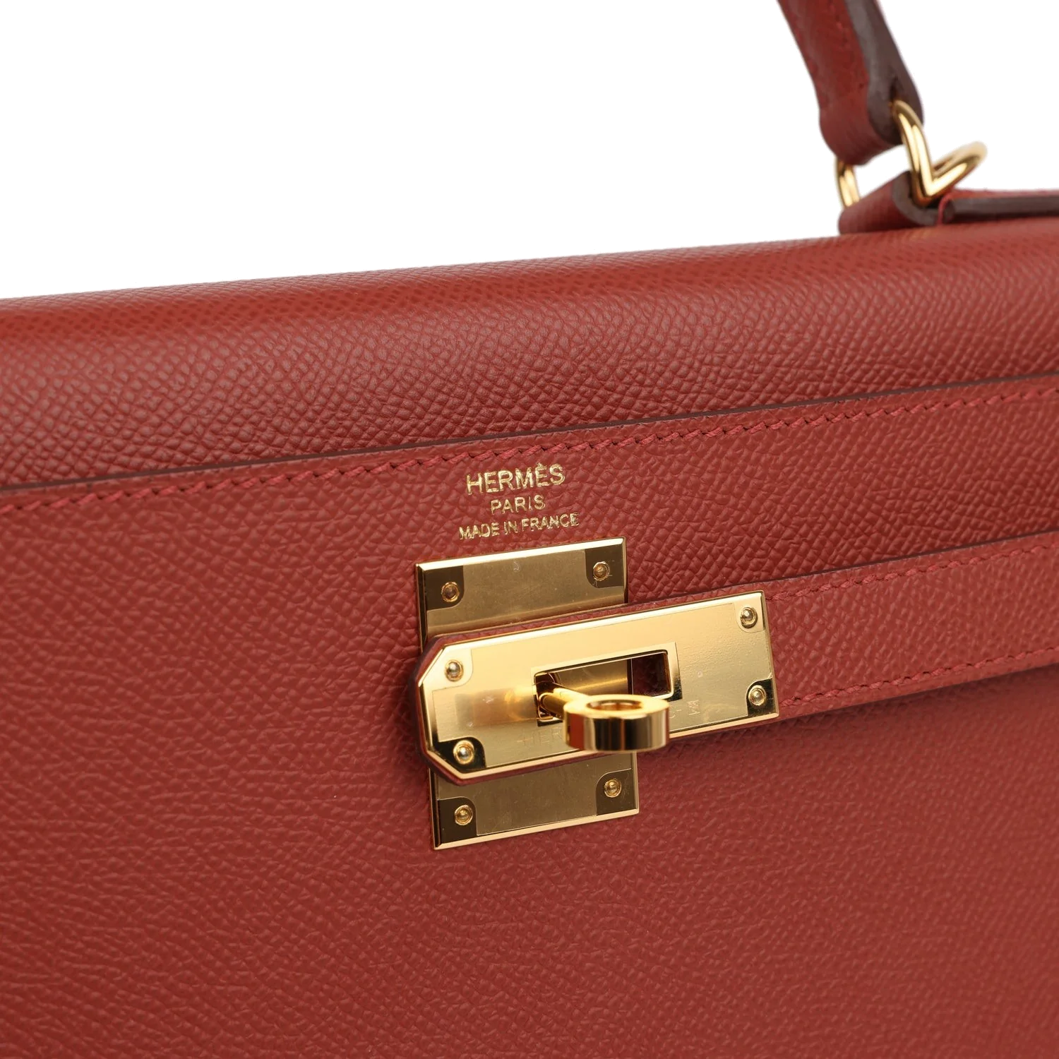 Hermes Kelly Sellier 28 Rouge Venitien Epsom Gold Hardware — фото 8