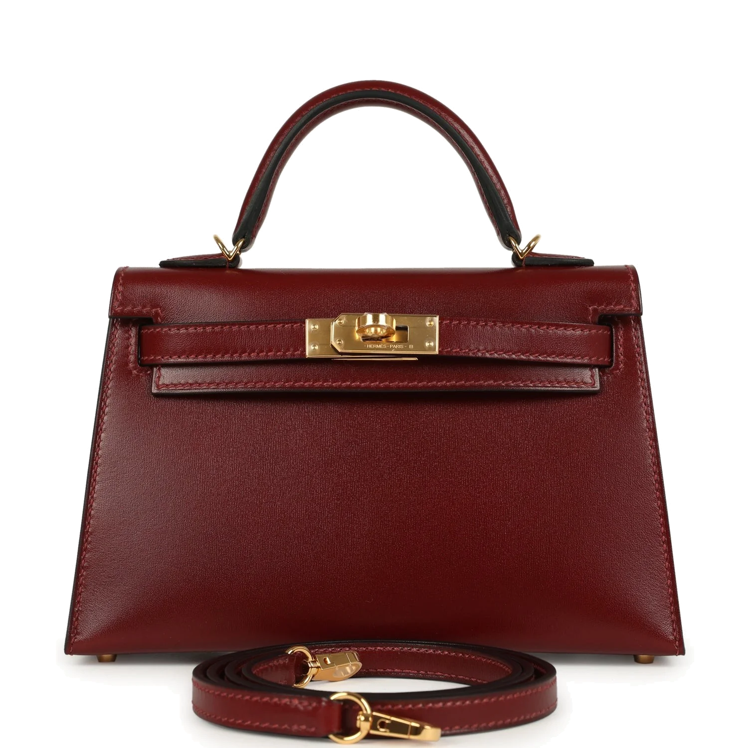 Hermes Kelly Sellier 20 Rouge H Box Gold Hardware — фото 2