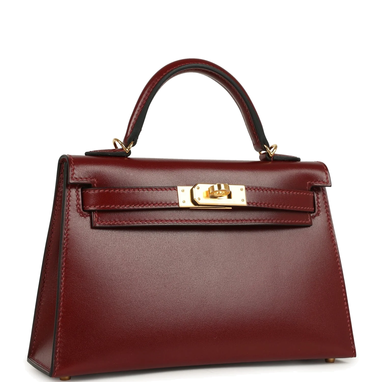 Hermes Kelly Sellier 20 Rouge H Box Gold Hardware — фото 3
