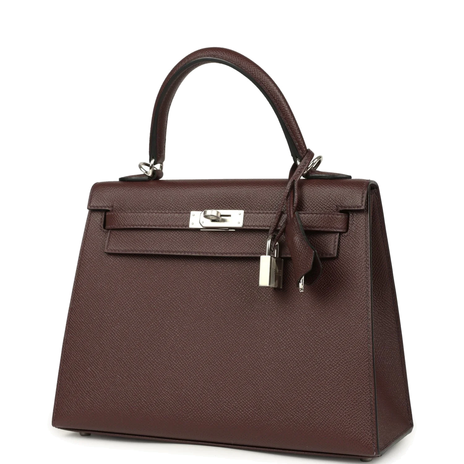 Hermes Kelly Sellier 25 Rouge Sellier Epsom Palladium Hardware — фото 6