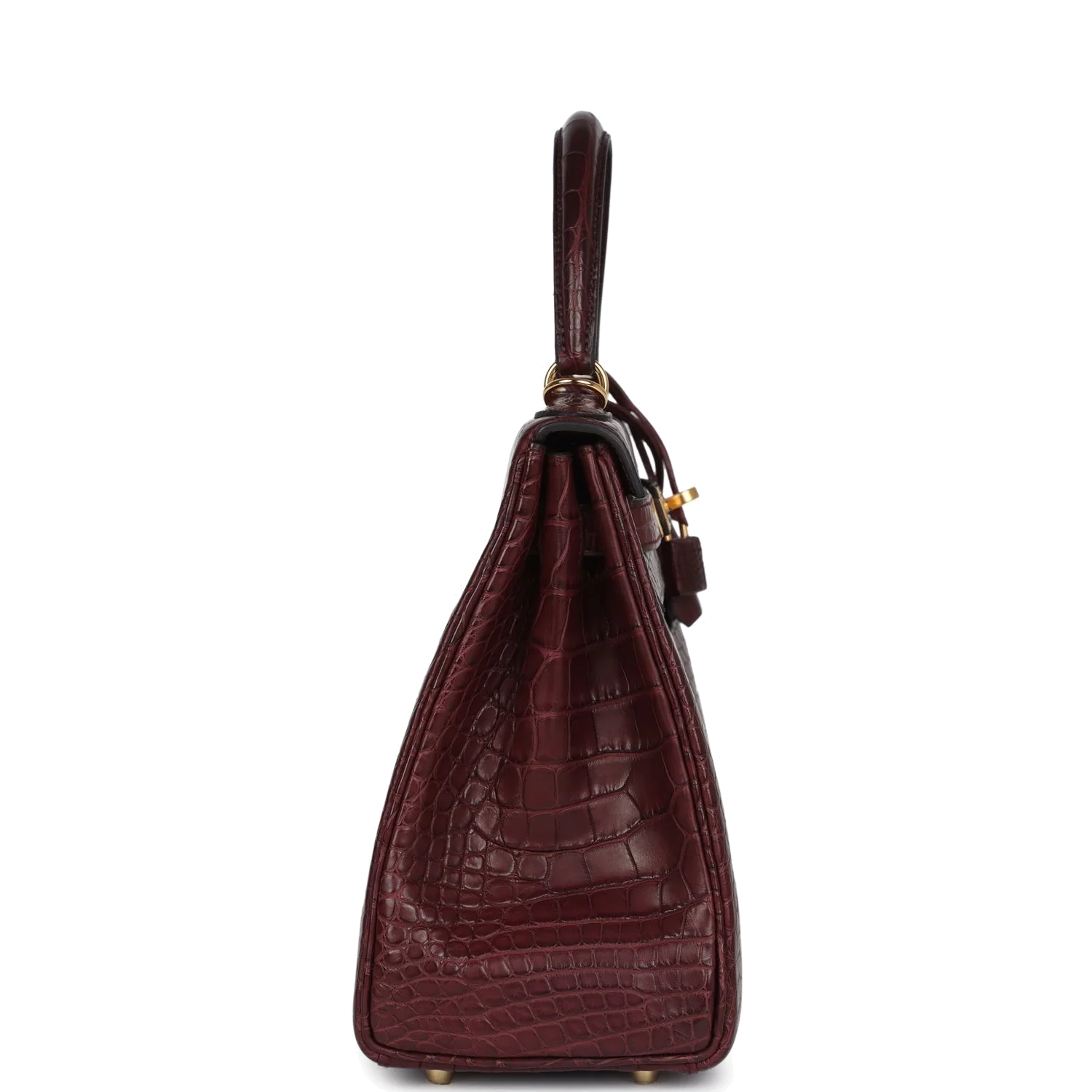 Hermes Kelly Retourne 28 Bordeaux Matte Alligator Gold Hardware — фото 4