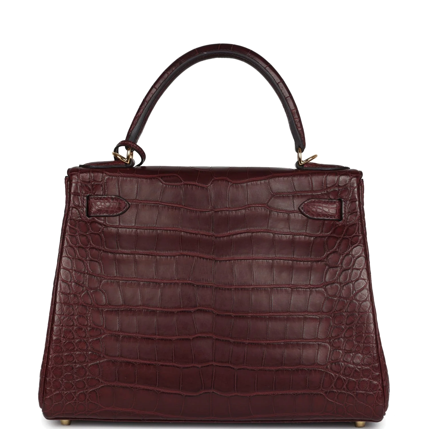 Hermes Kelly Retourne 28 Bordeaux Matte Alligator Gold Hardware — фото 5
