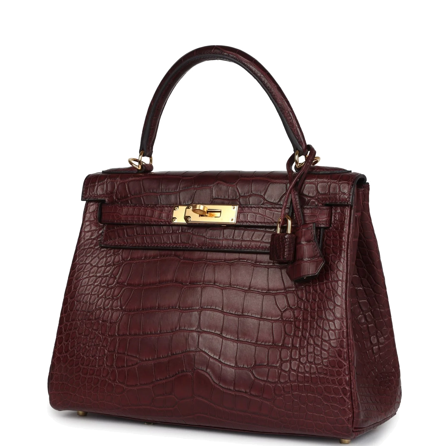 Hermes Kelly Retourne 28 Bordeaux Matte Alligator Gold Hardware — фото 6
