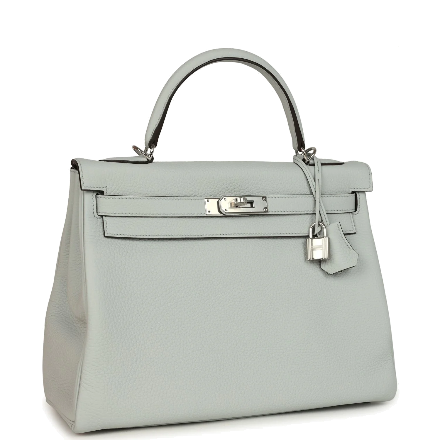 Hermes Kelly Retourne 32 Bleu Pale Clemence Palladium Hardware — фото 3