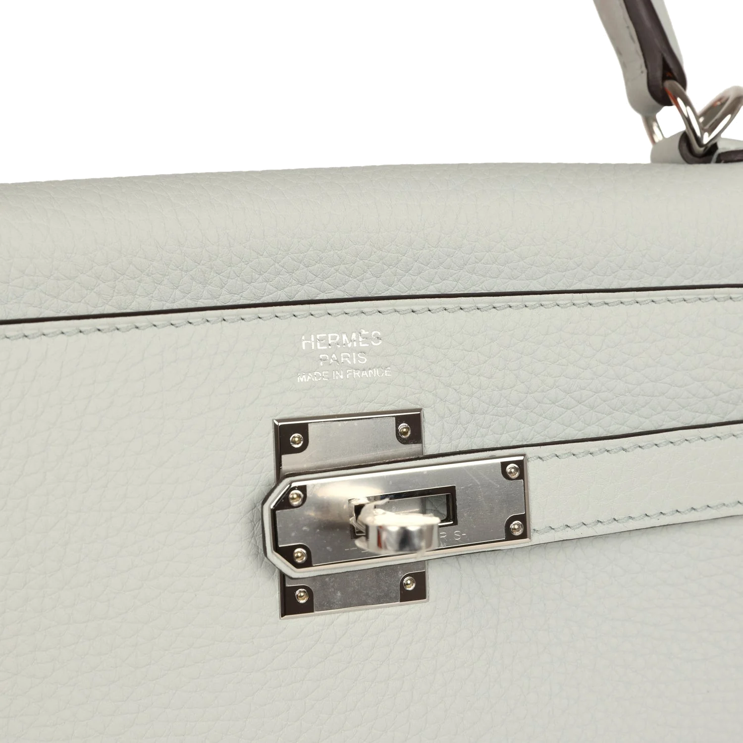 Hermes Kelly Retourne 32 Bleu Pale Clemence Palladium Hardware — фото 8