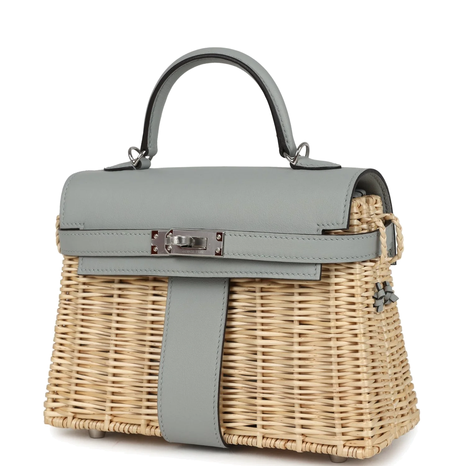 Hermes Mini Picnic Kelly 20 Bleu Glacier Swift Palladium Hardware Синий ледник — фото 6