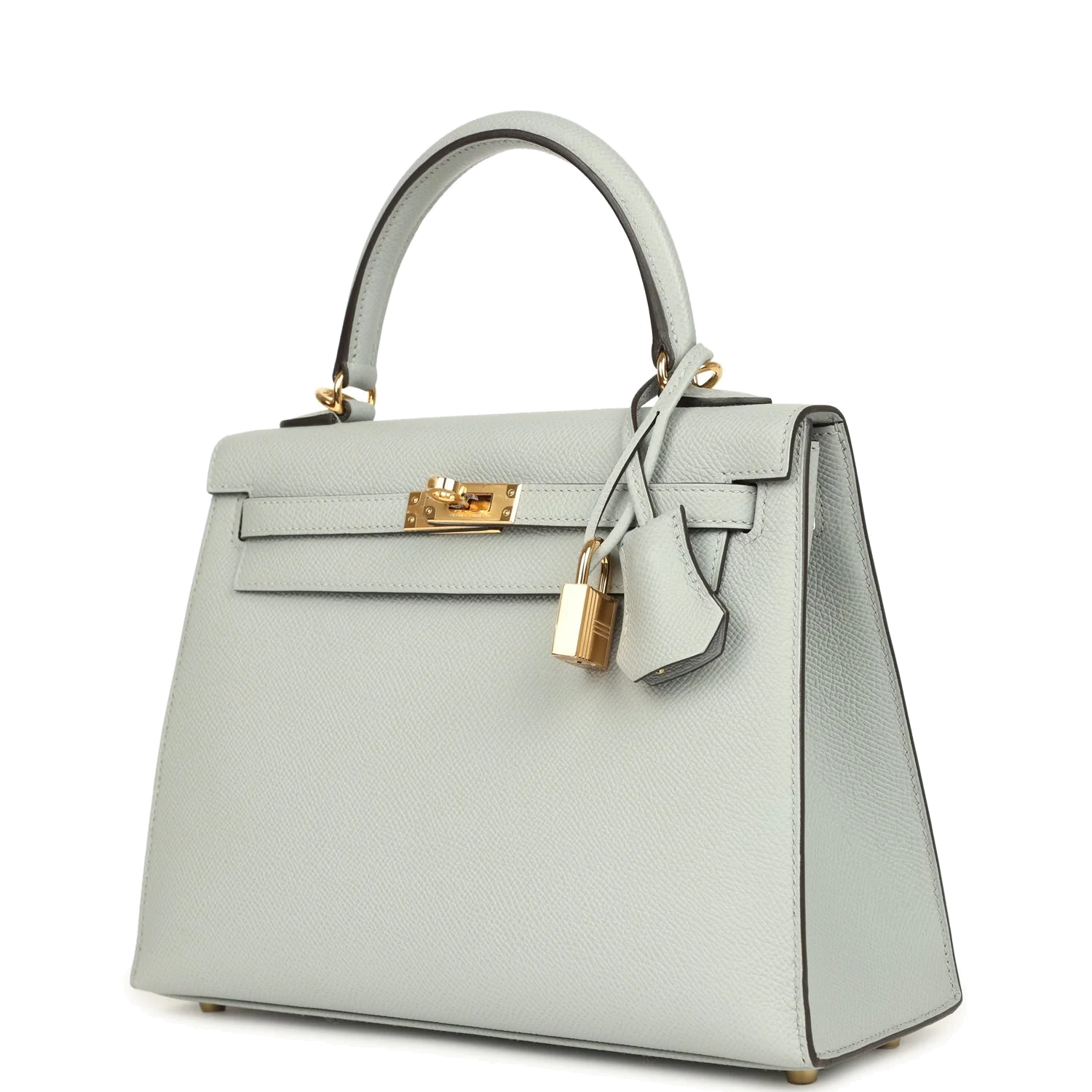 Hermes Kelly Sellier 25 Bleu Glacier Epsom Gold Hardware — фото 6