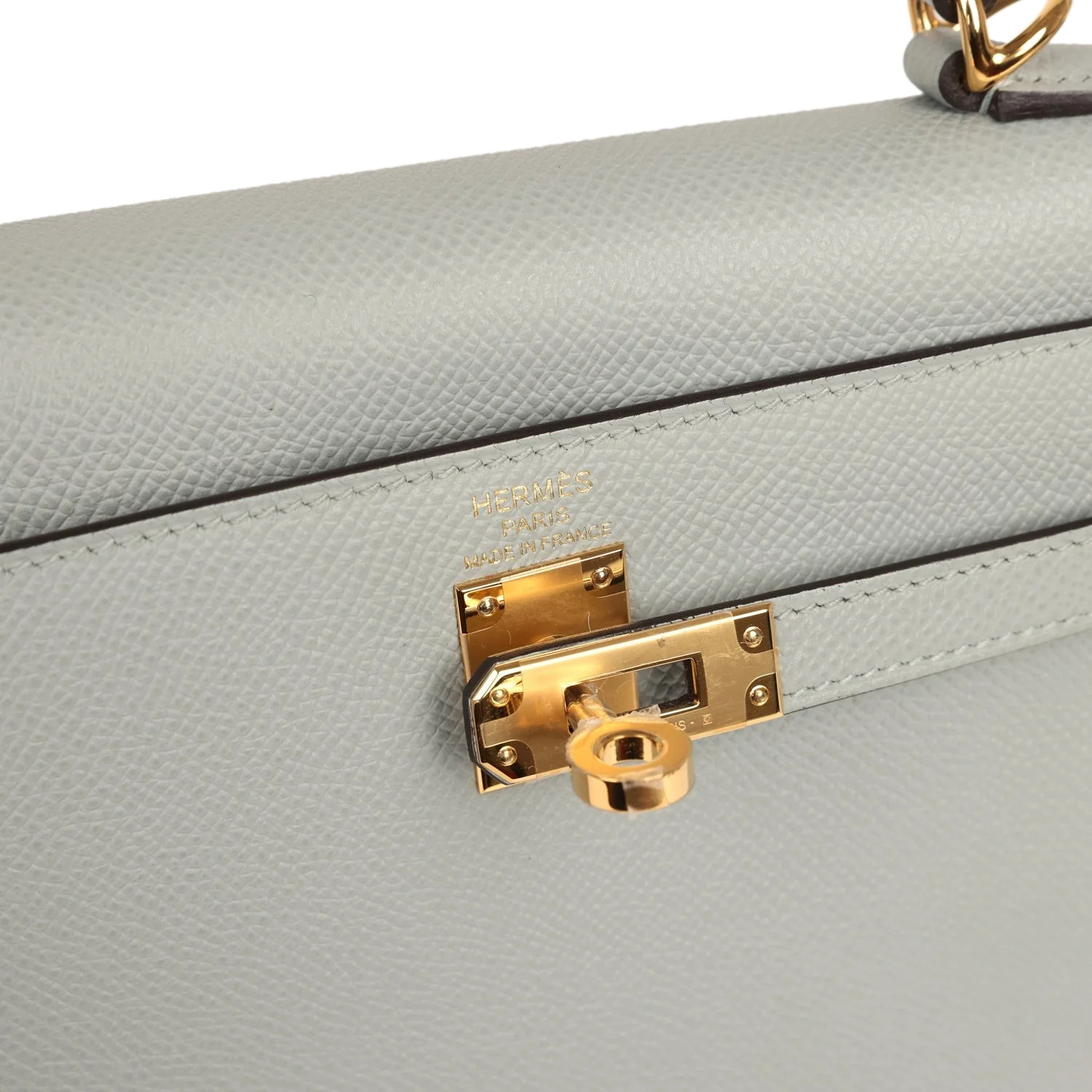 Hermes Kelly Sellier 25 Bleu Glacier Epsom Gold Hardware — фото 8