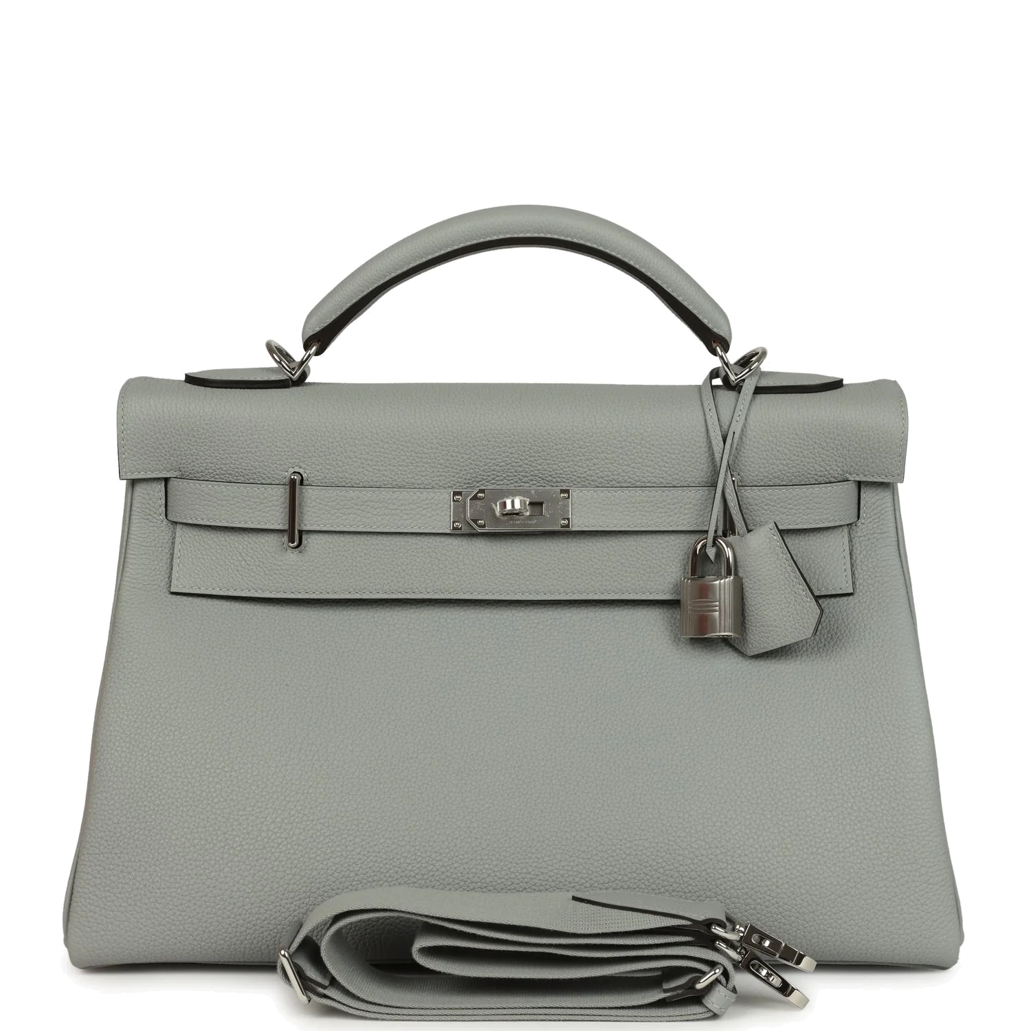 Hermes Kelly 42 Maxi Bleu Glacier Togo Palladium Hardware Макси синий — фото 2
