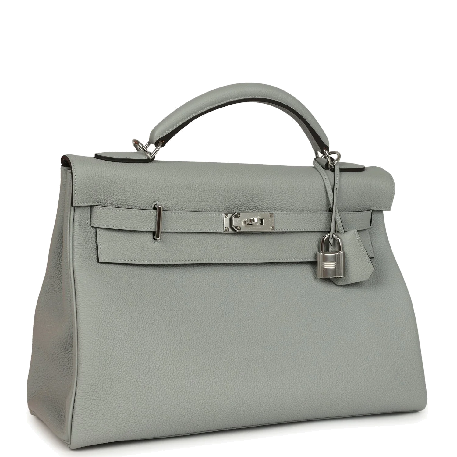 Hermes Kelly 42 Maxi Bleu Glacier Togo Palladium Hardware Макси синий — фото 3