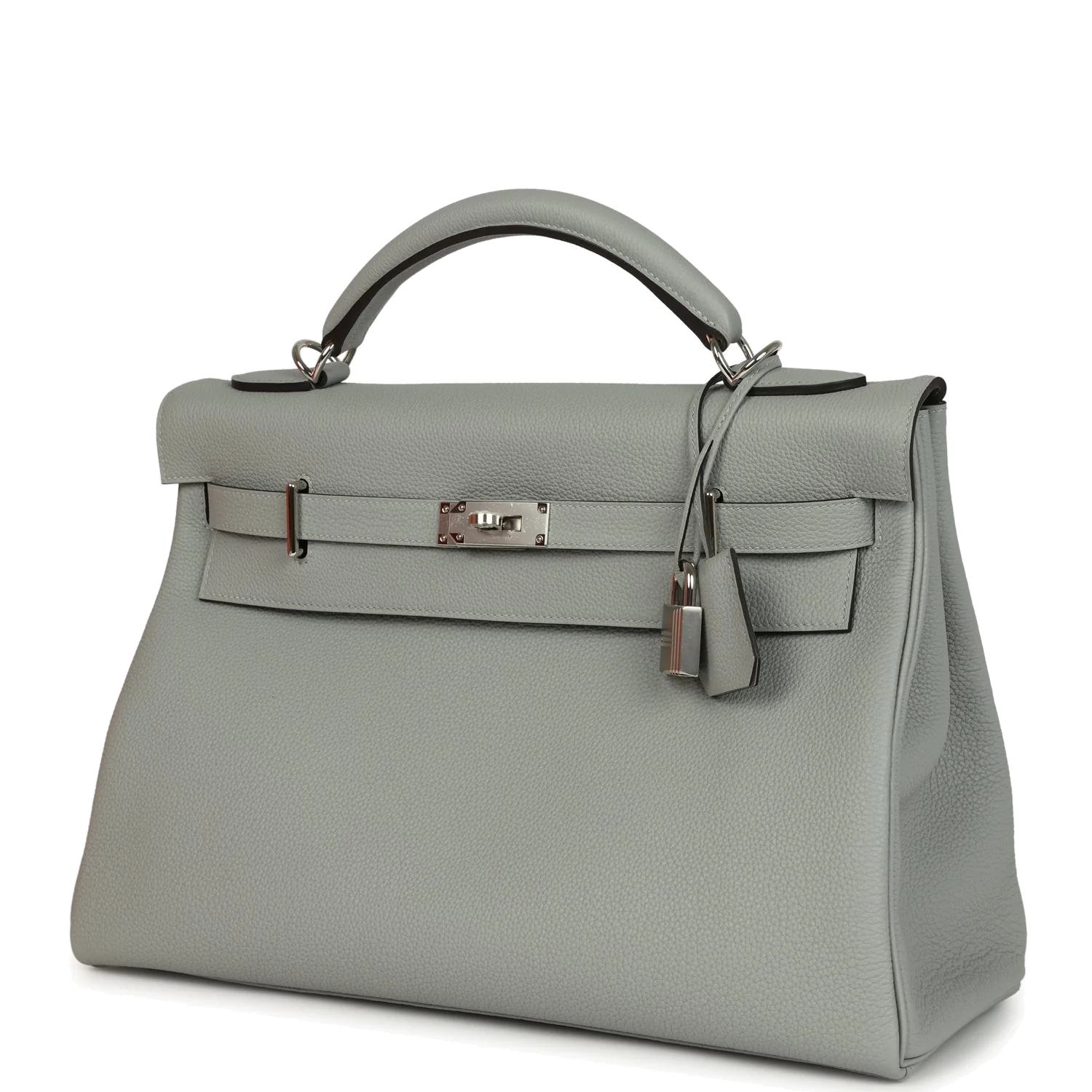 Hermes Kelly 42 Maxi Bleu Glacier Togo Palladium Hardware Макси синий — фото 6