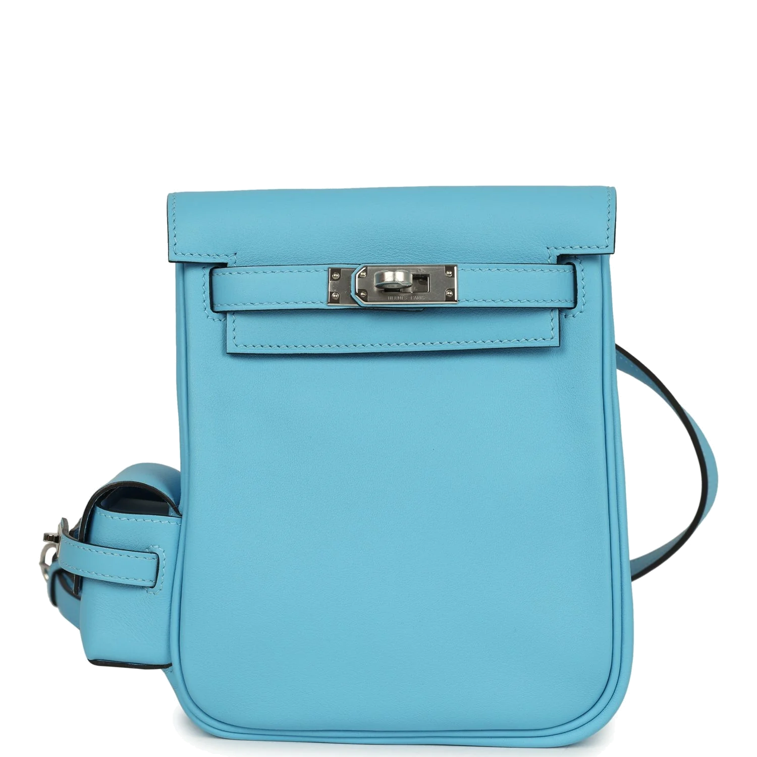 Hermes Mini Kelly Jump Backpack Celeste Swift Palladium Hardware — фото 1