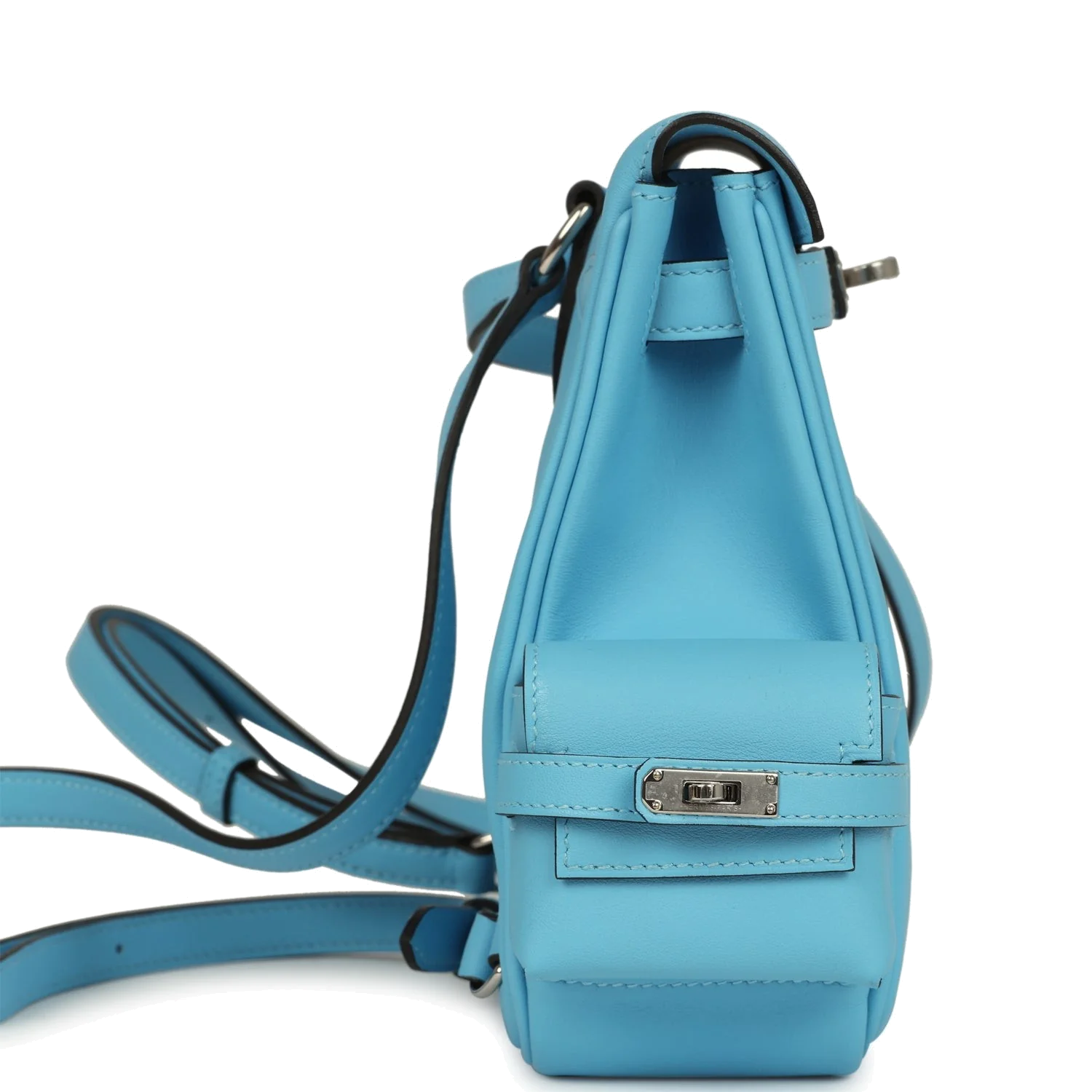 Hermes Mini Kelly Jump Backpack Celeste Swift Palladium Hardware — фото 4