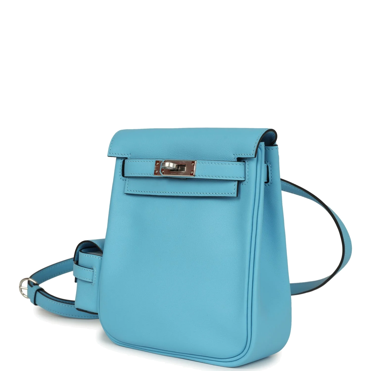 Hermes Mini Kelly Jump Backpack Celeste Swift Palladium Hardware — фото 6